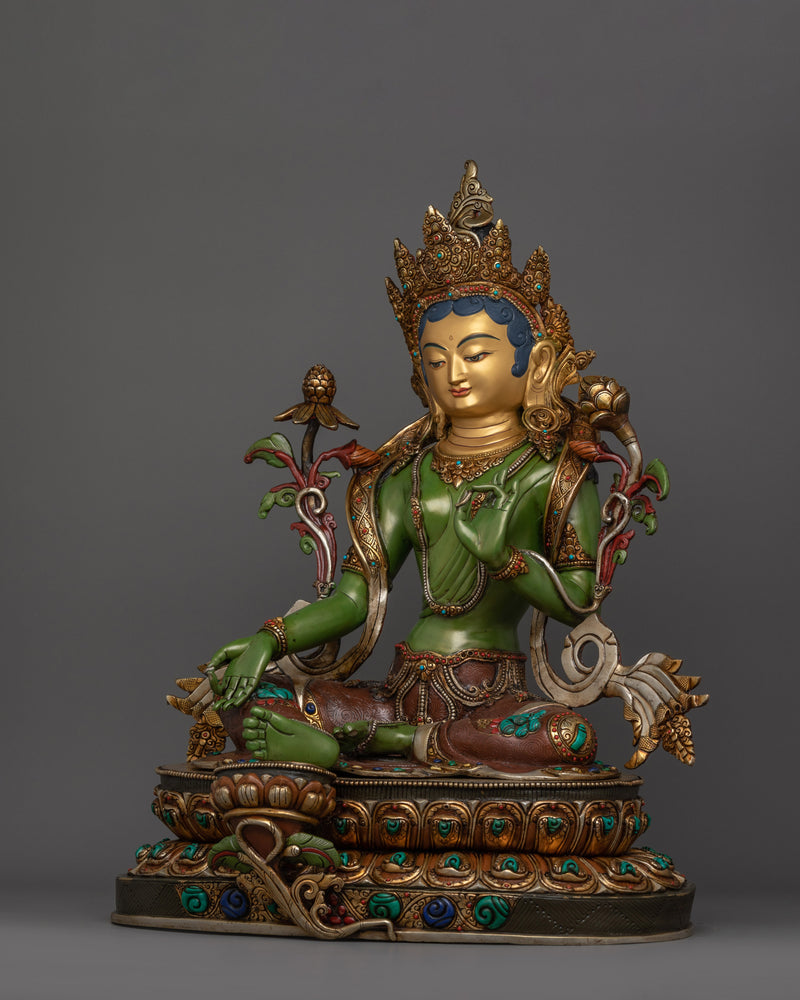 Green Tara Swift Protector Statue | Syamatara Compassionate Deity