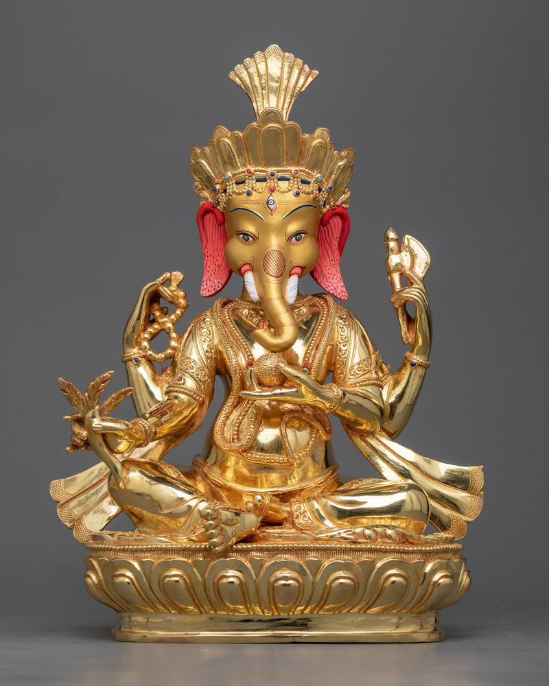 ganesha gilt statue