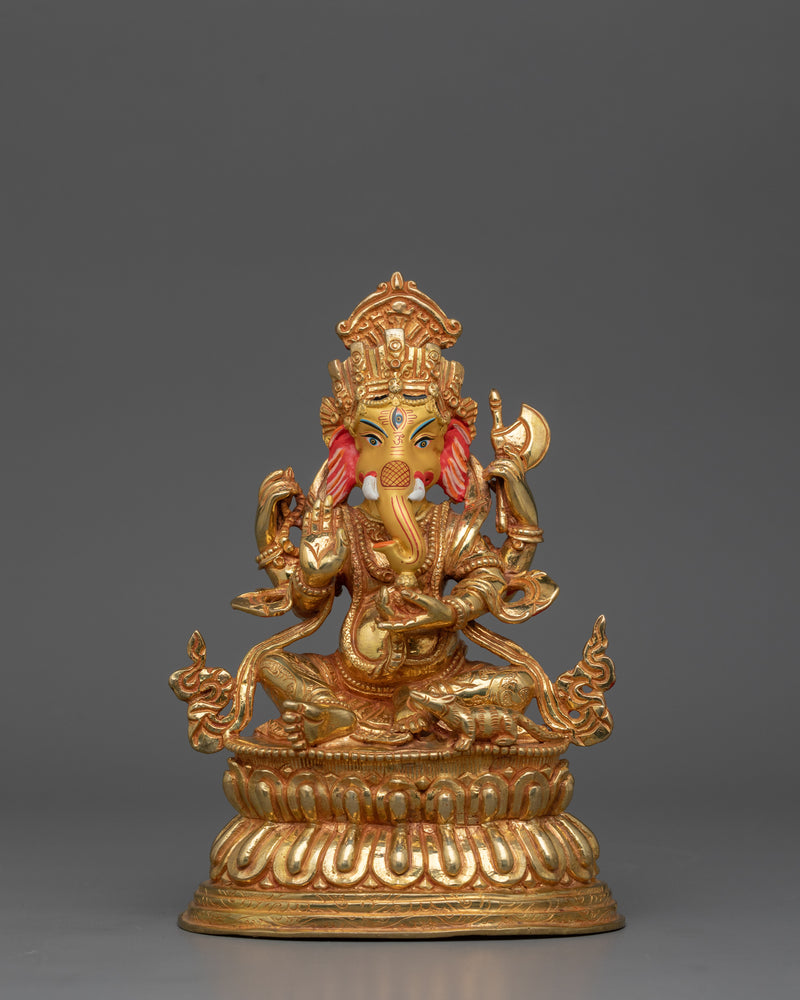 24K Gold Gilded Ganesh  Statue 