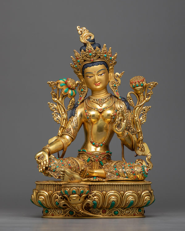 green-tara-gilt-sculpture-for shrine