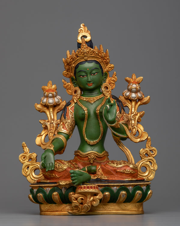 23cm Green Tara Statue 