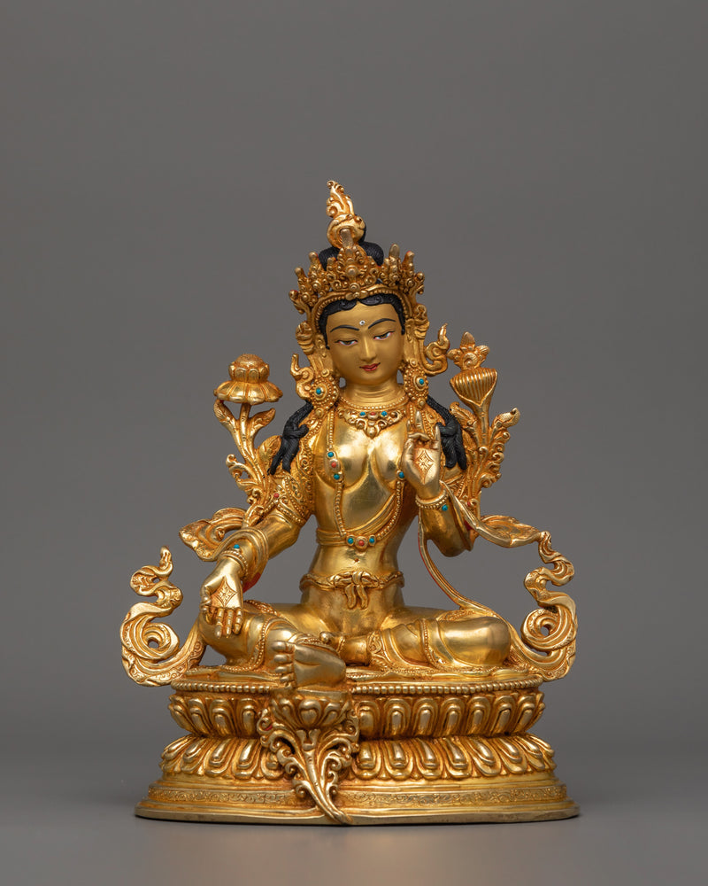 Beautiful Female Deity Green Tara