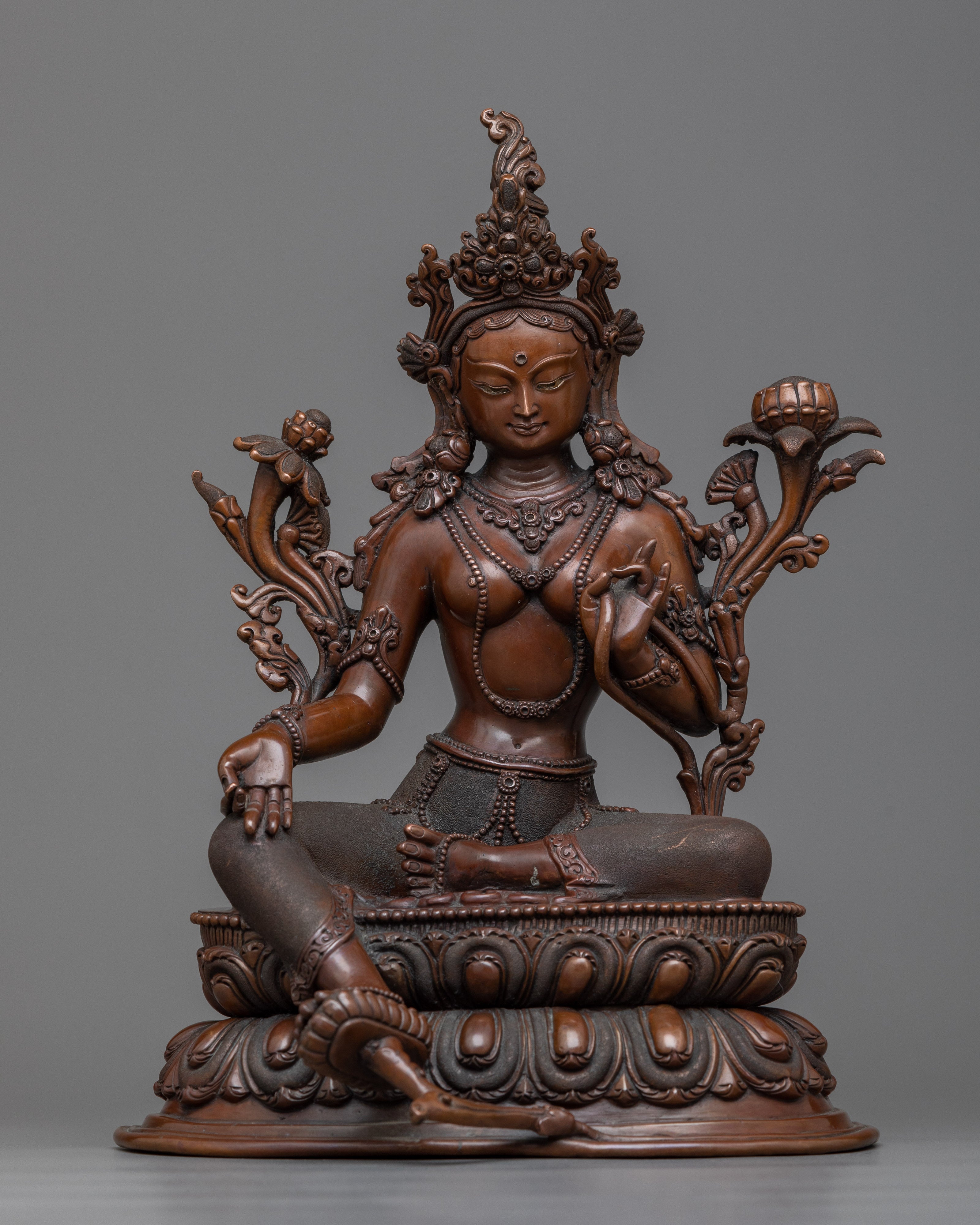 Green Tara 9.8 Inches Statue 