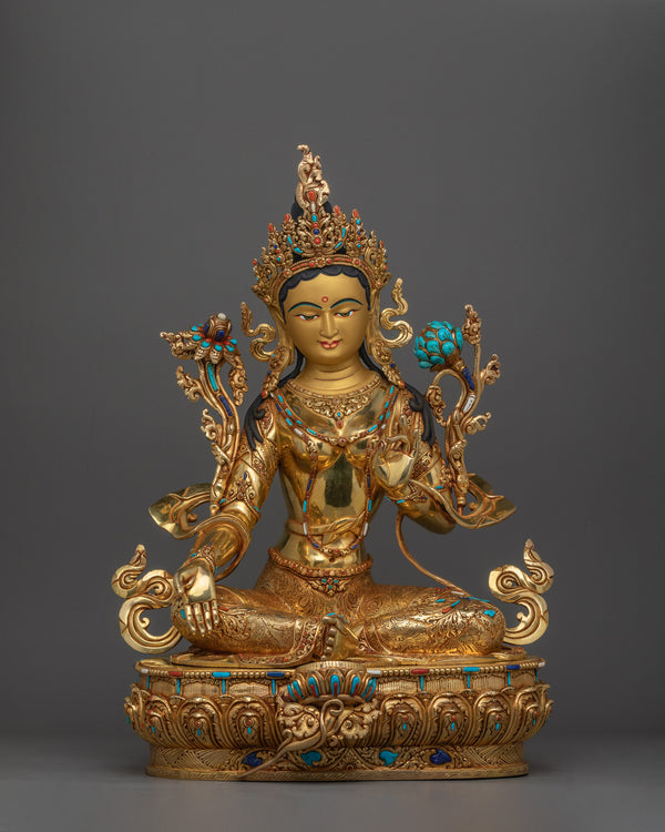 handmade-sculpture-of-green-tara