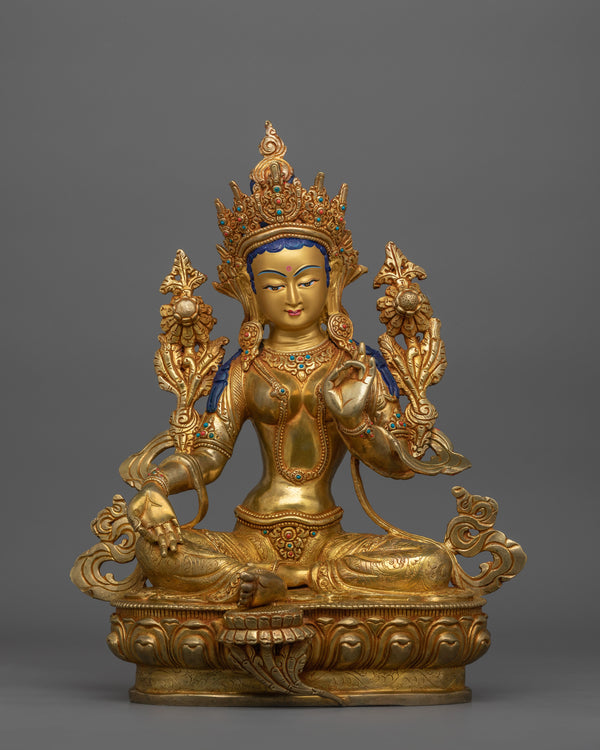 Buddhist Green Tara Goddess Statue