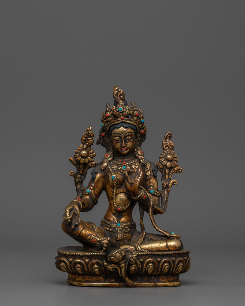 handcrafted-statue-of-green-tara