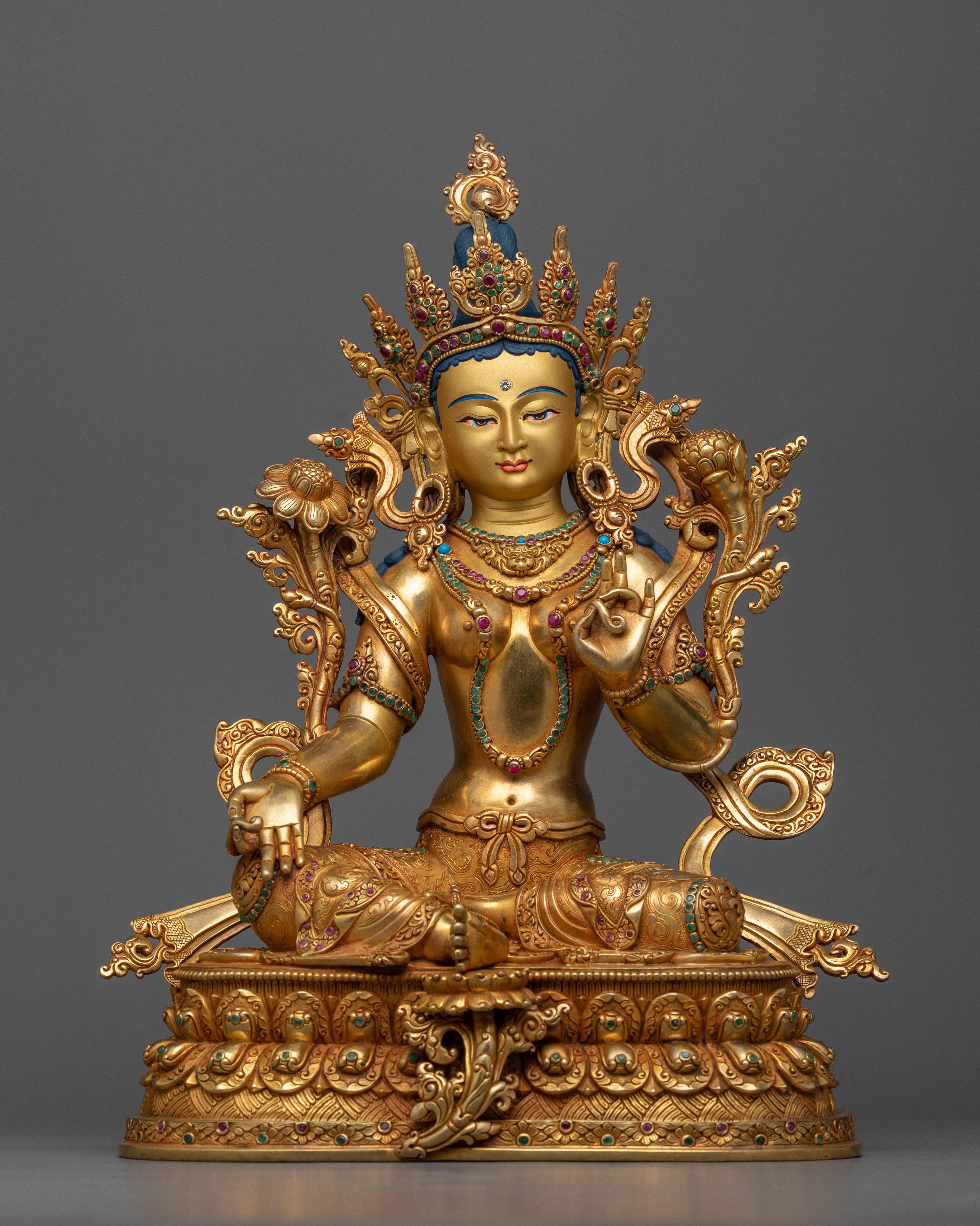 Mother Green Tara Statue | The Rescuer from Eight Perils