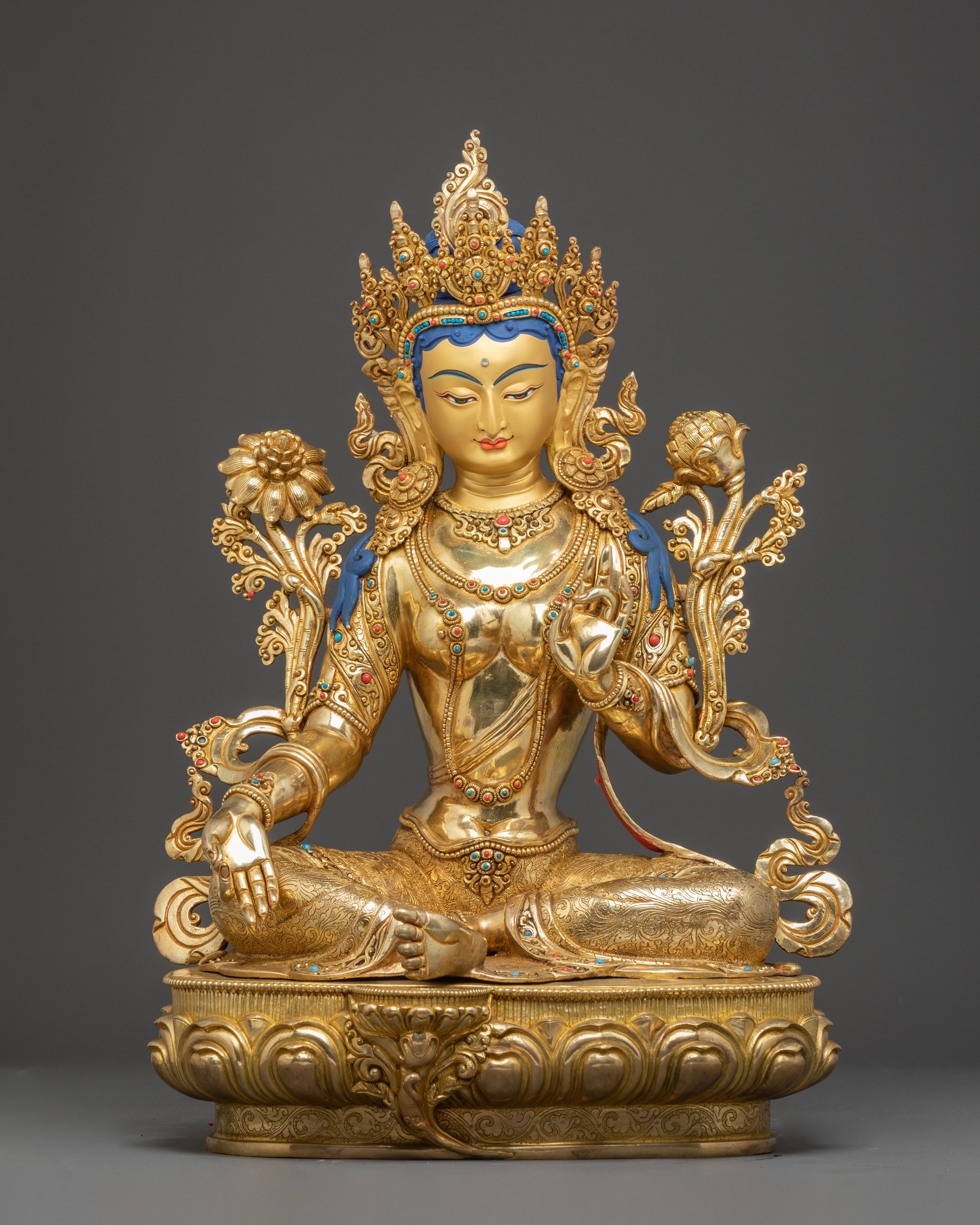 17.5 Inch Mother Green Tara Handmade Statue | Symbol of Liberation