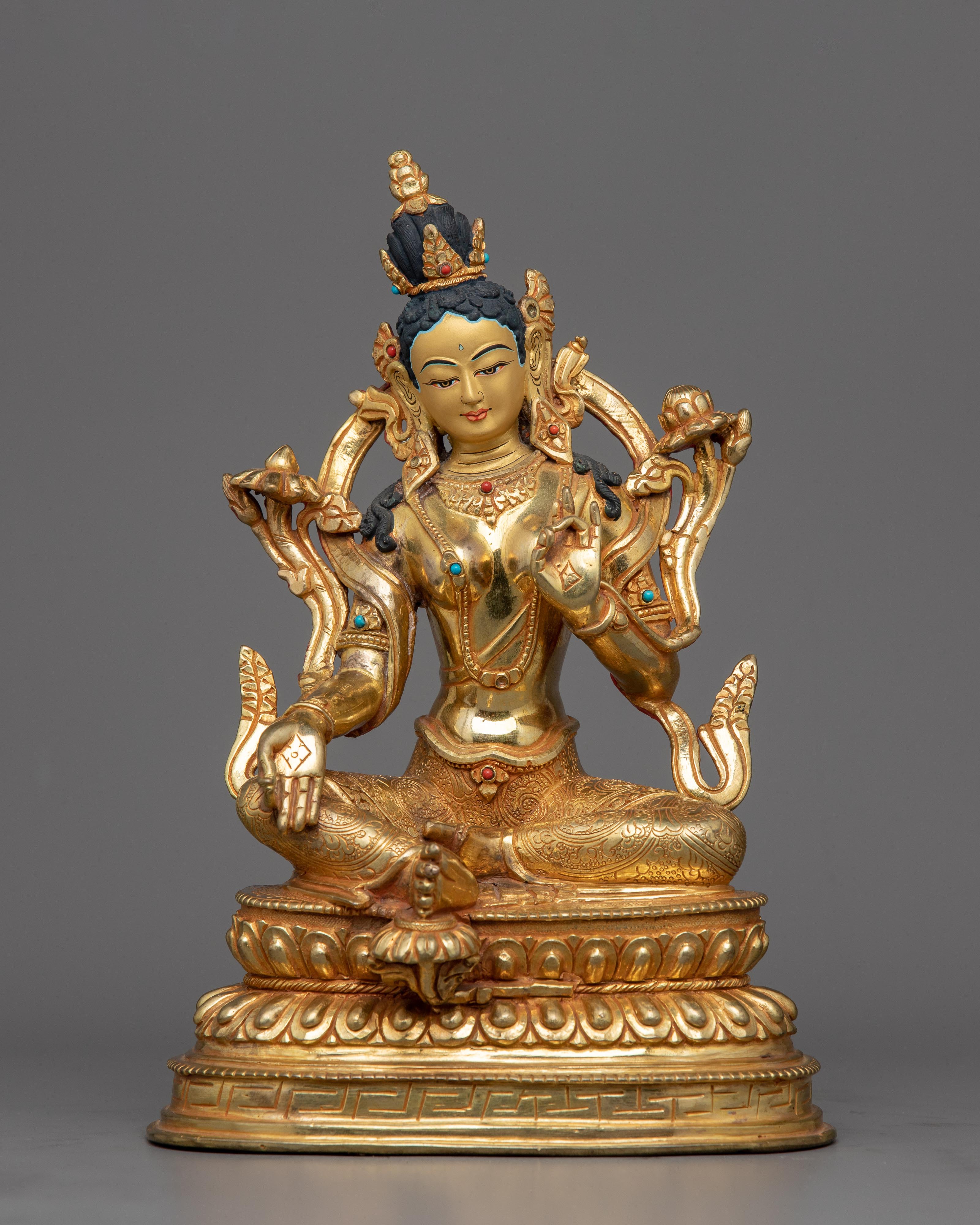 Mother Green Tara Goddess Statue | Handcrafted in Traditional Nepali Art
