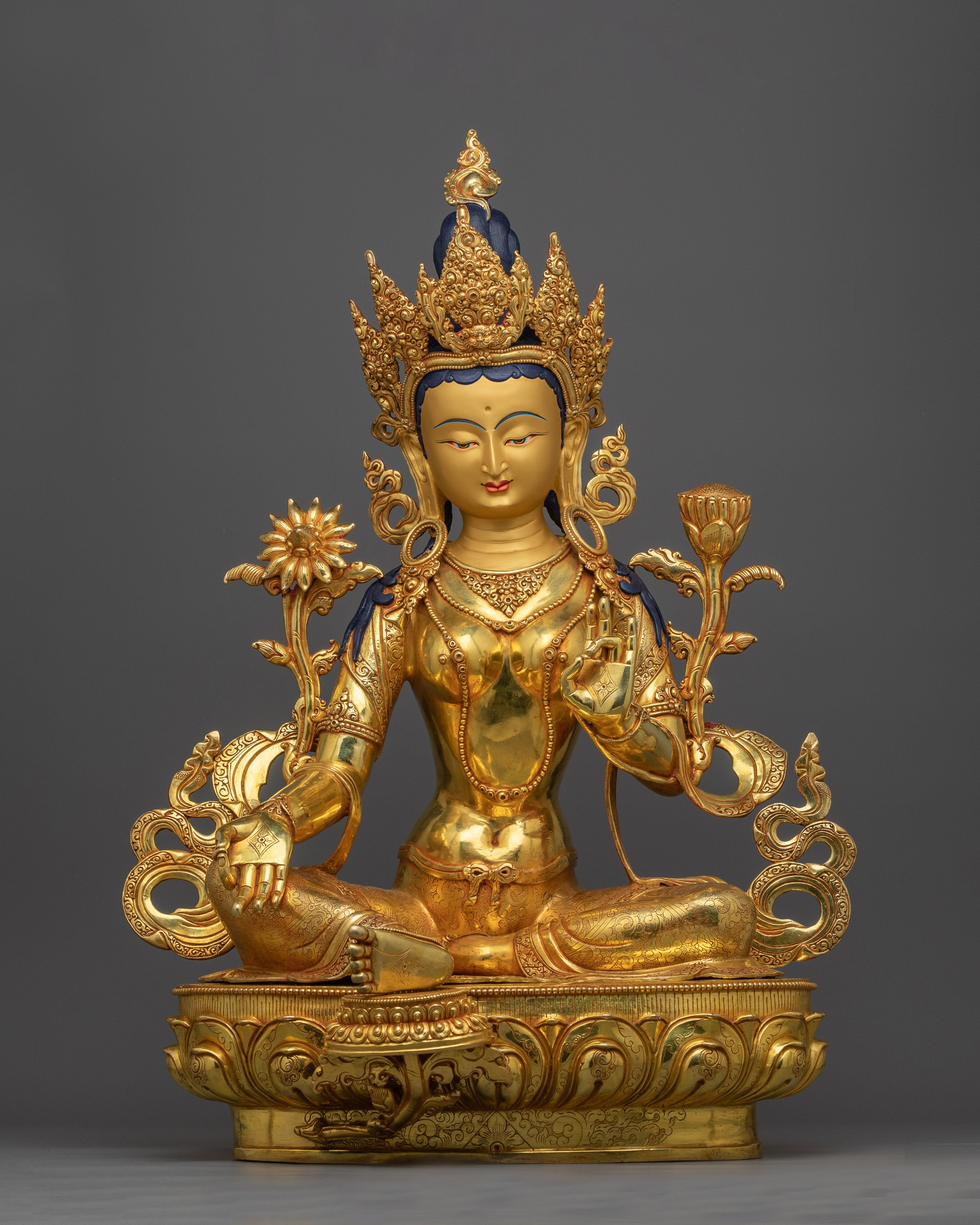 gold-gilded-green-tara-figure