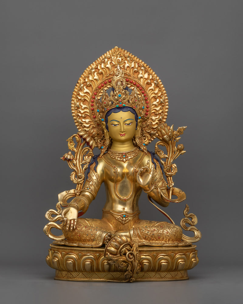 Green Tara with Beautiful Halo