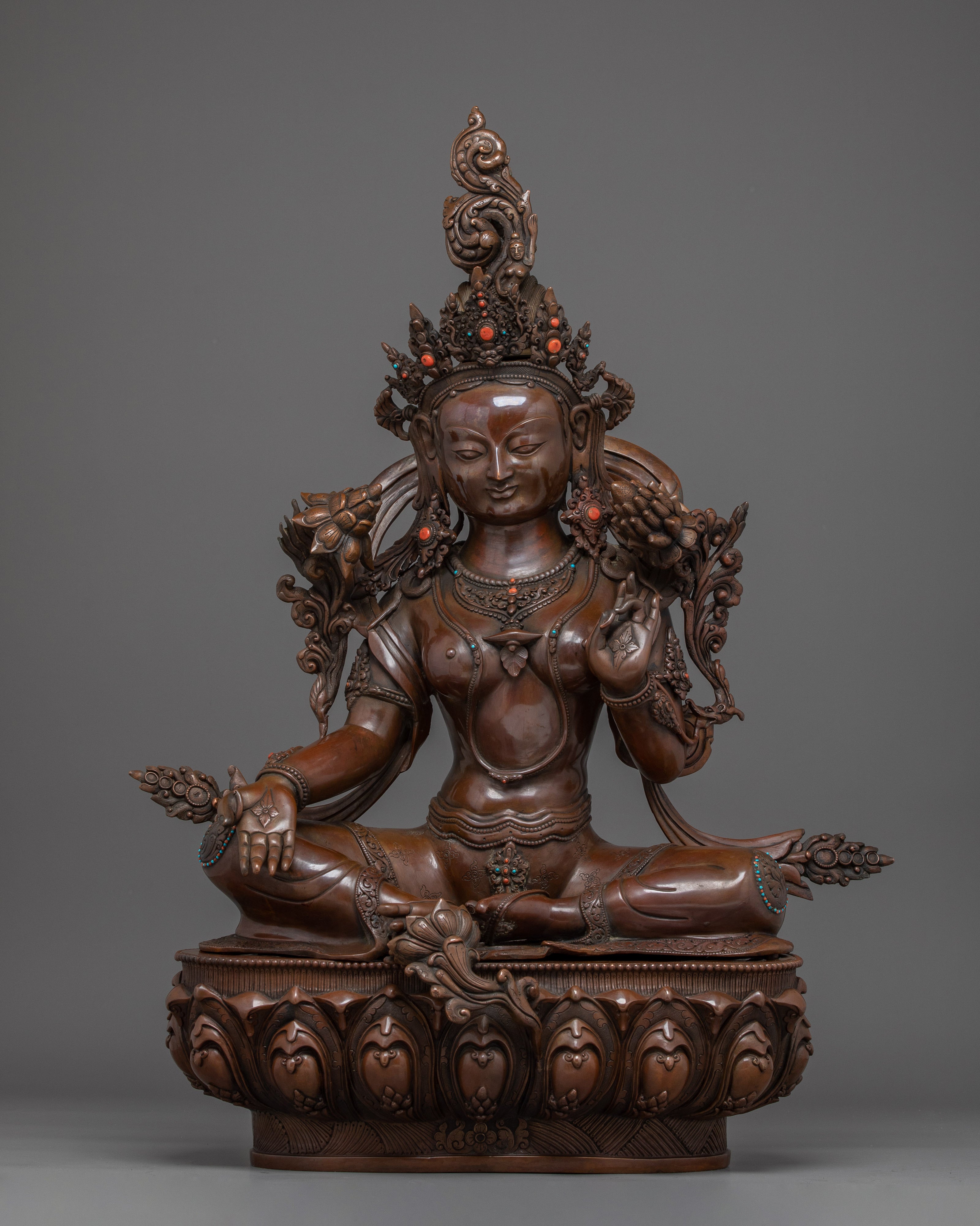 Green Tara Art, Peaceful Goddess