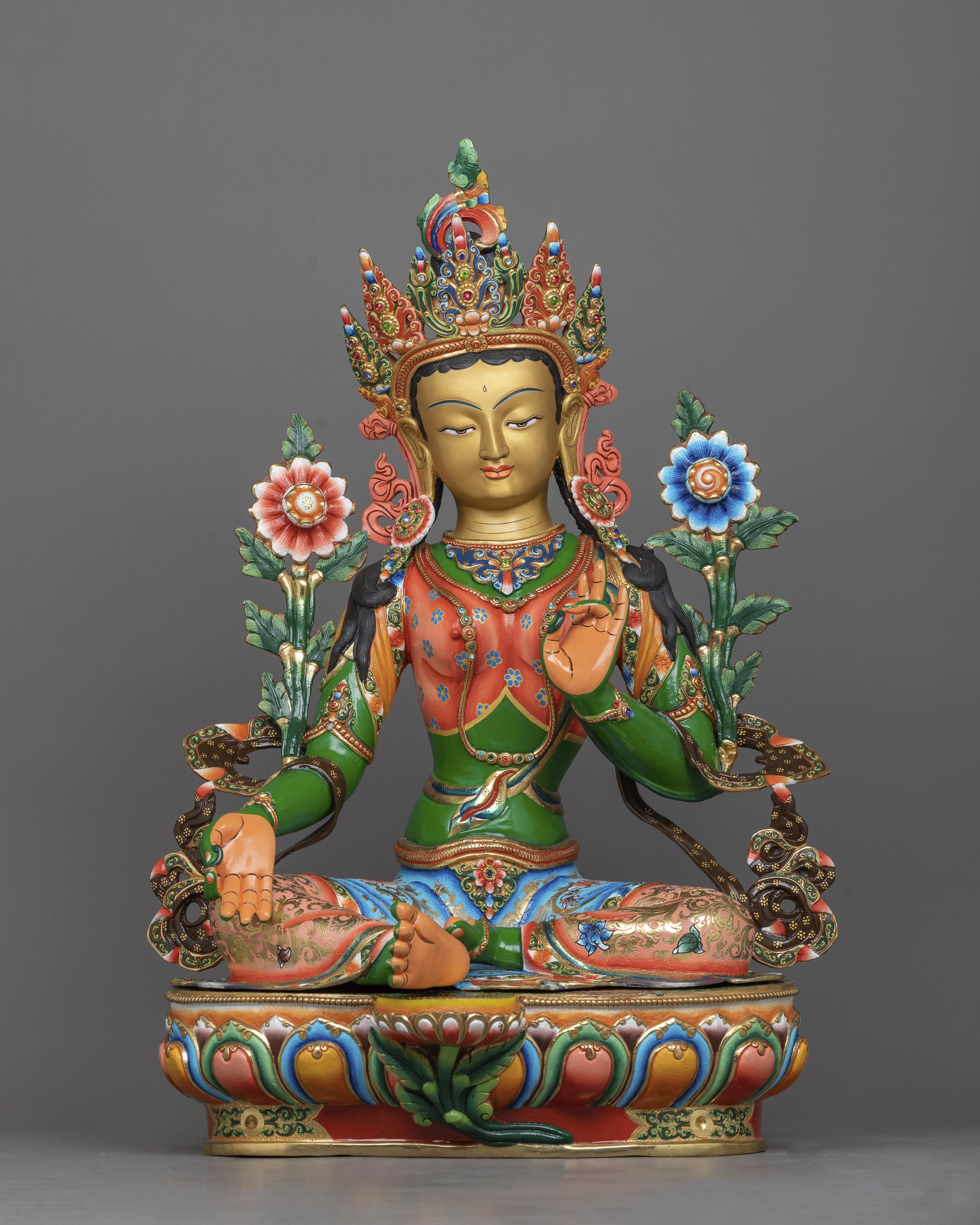 green-tara-painted statue 