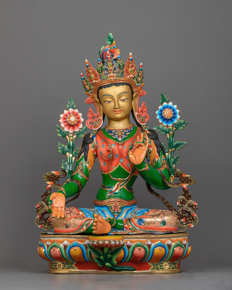 green-tara-painted statue 