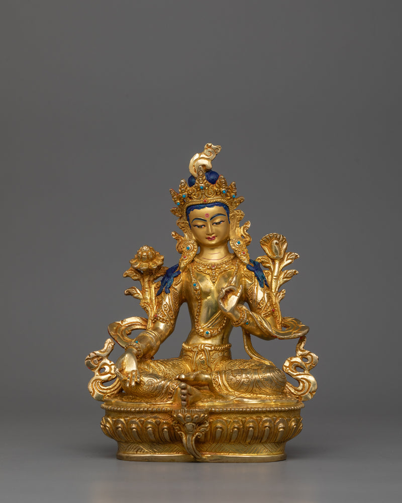 Green Tara Compassionate Buddhist Deity Figurine