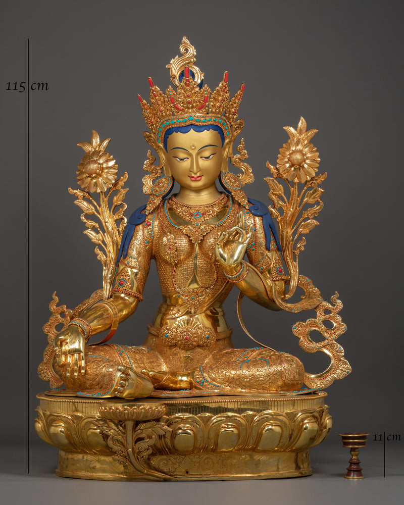 Mother Green Tara Handmade Statue | Symbol of Peace and Healing