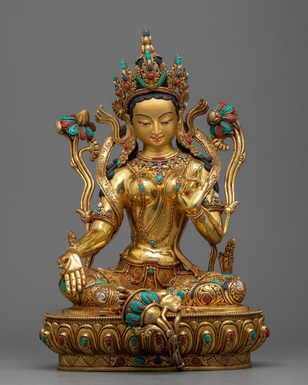 statue of the green tara 