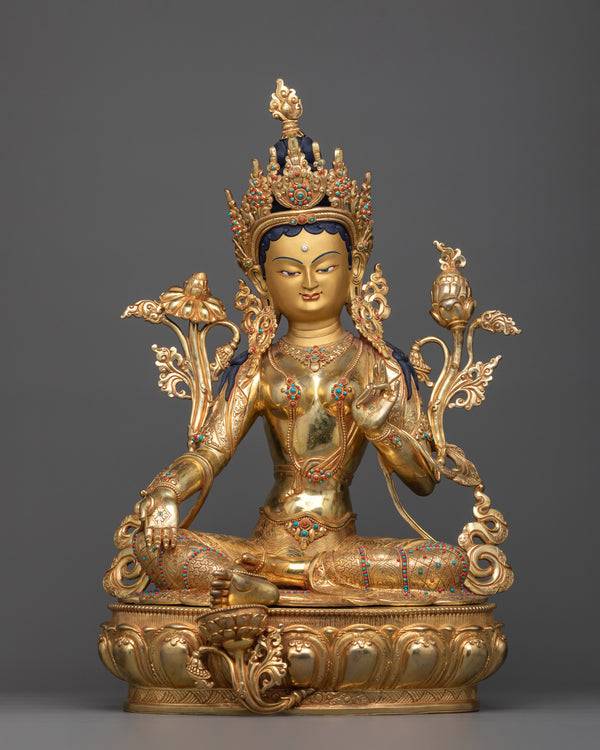 19 Inch Green Tara Statue 