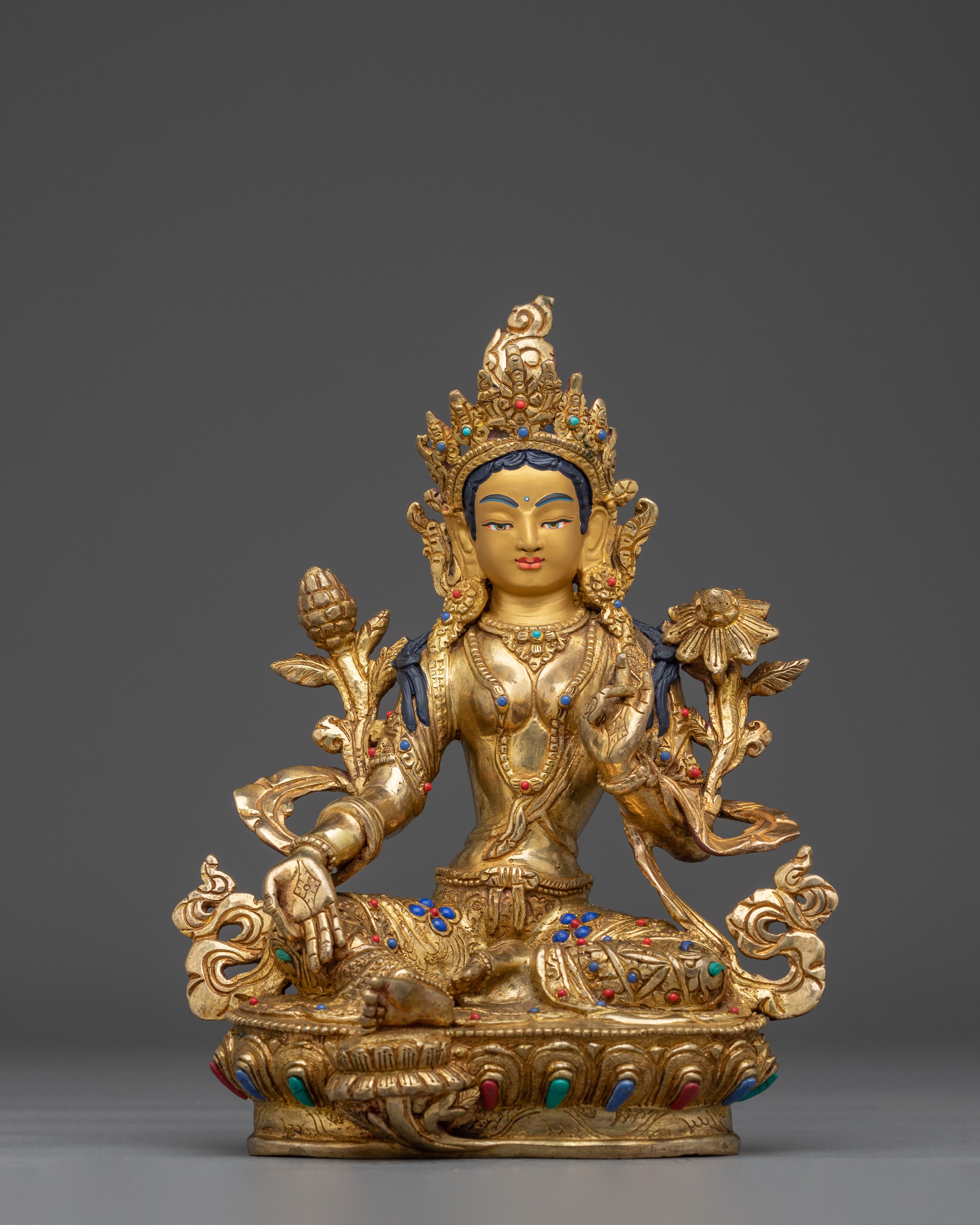 Green Tara Statue: Himalayan Handmade Artwork