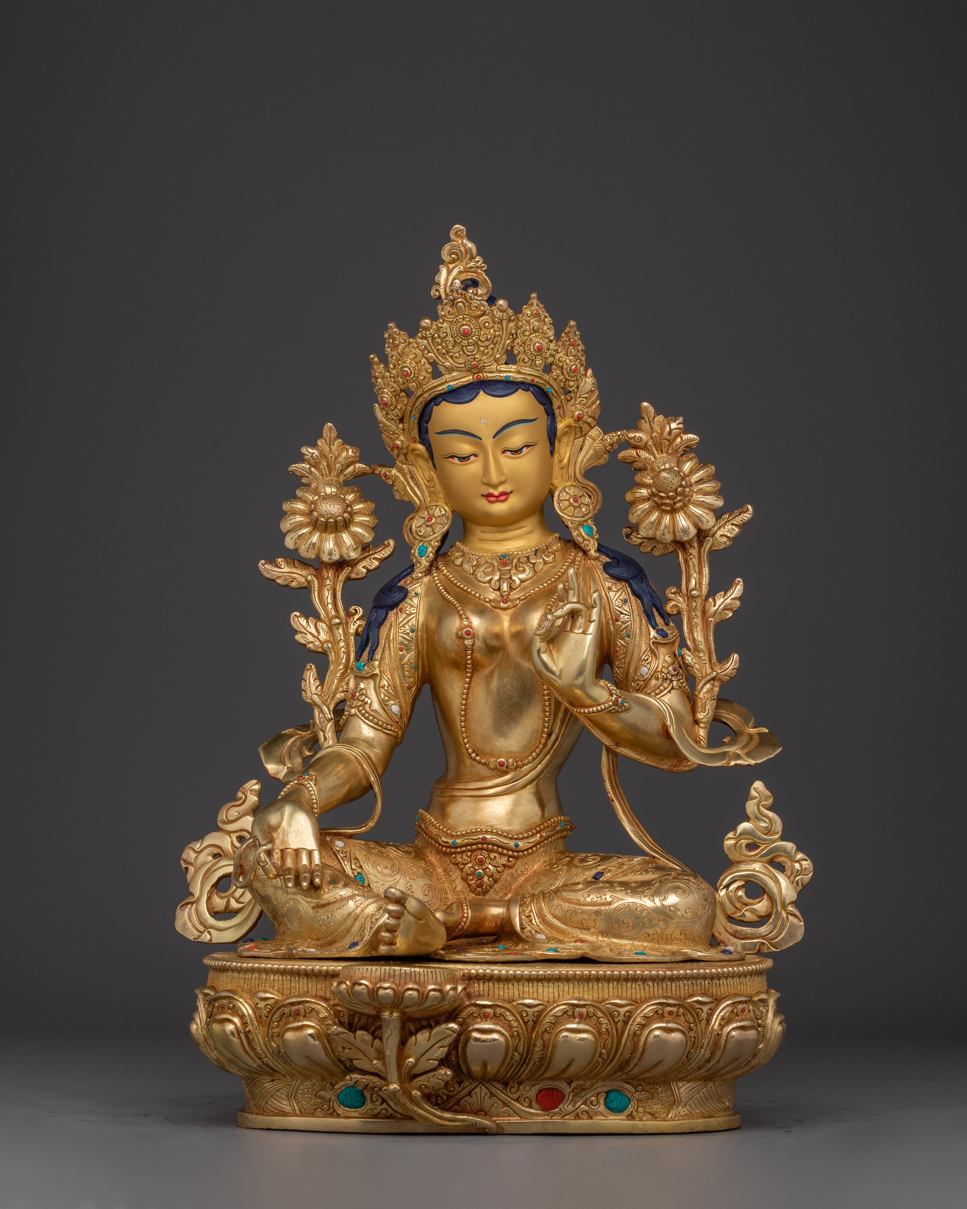 Radiant Traditional Green Tara Statue