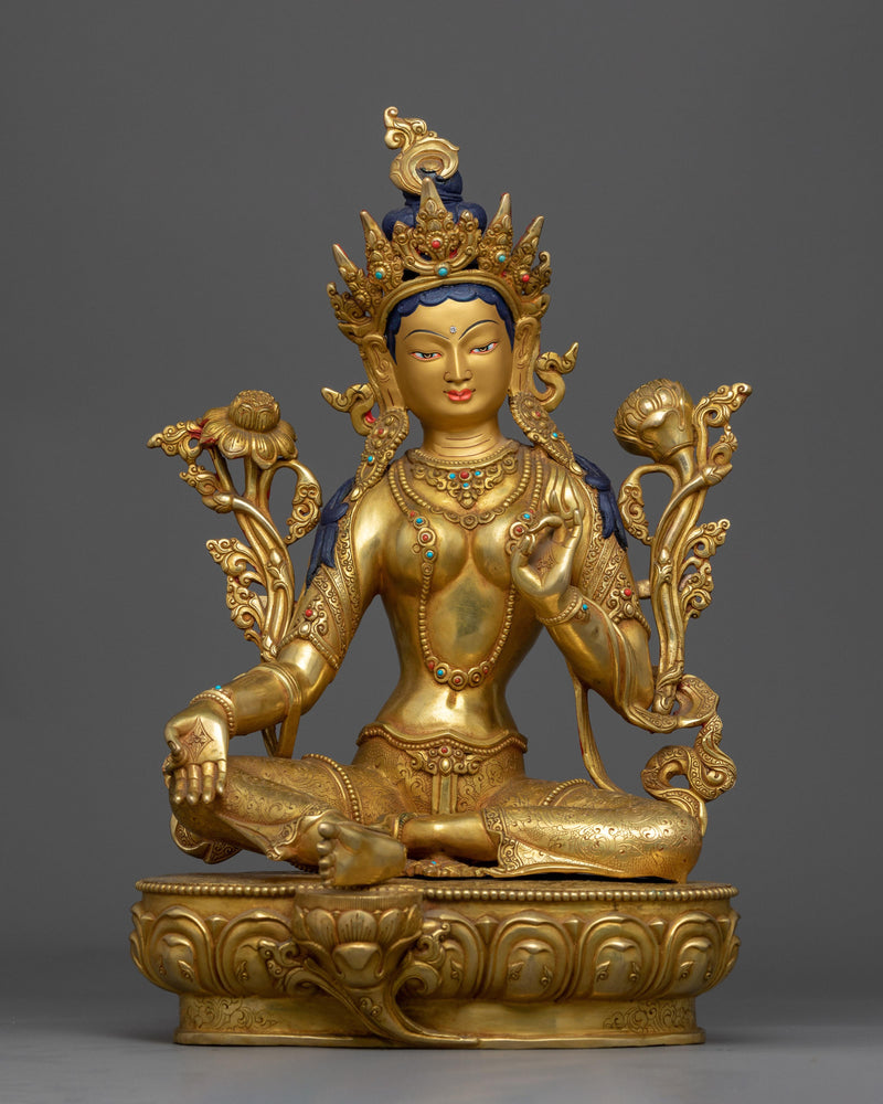 sculpture of green-tara