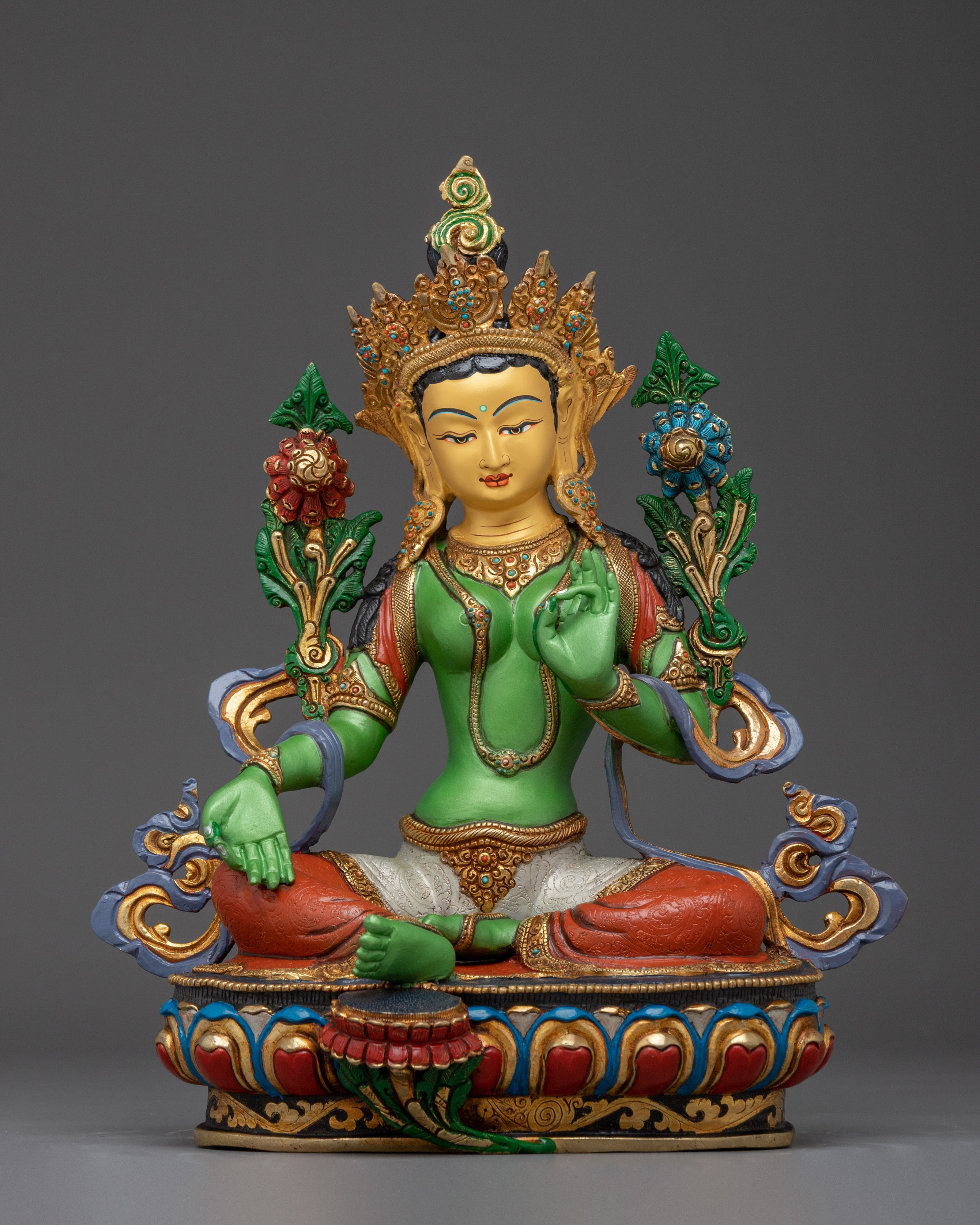  Green Tara statue in 24K gold and copper