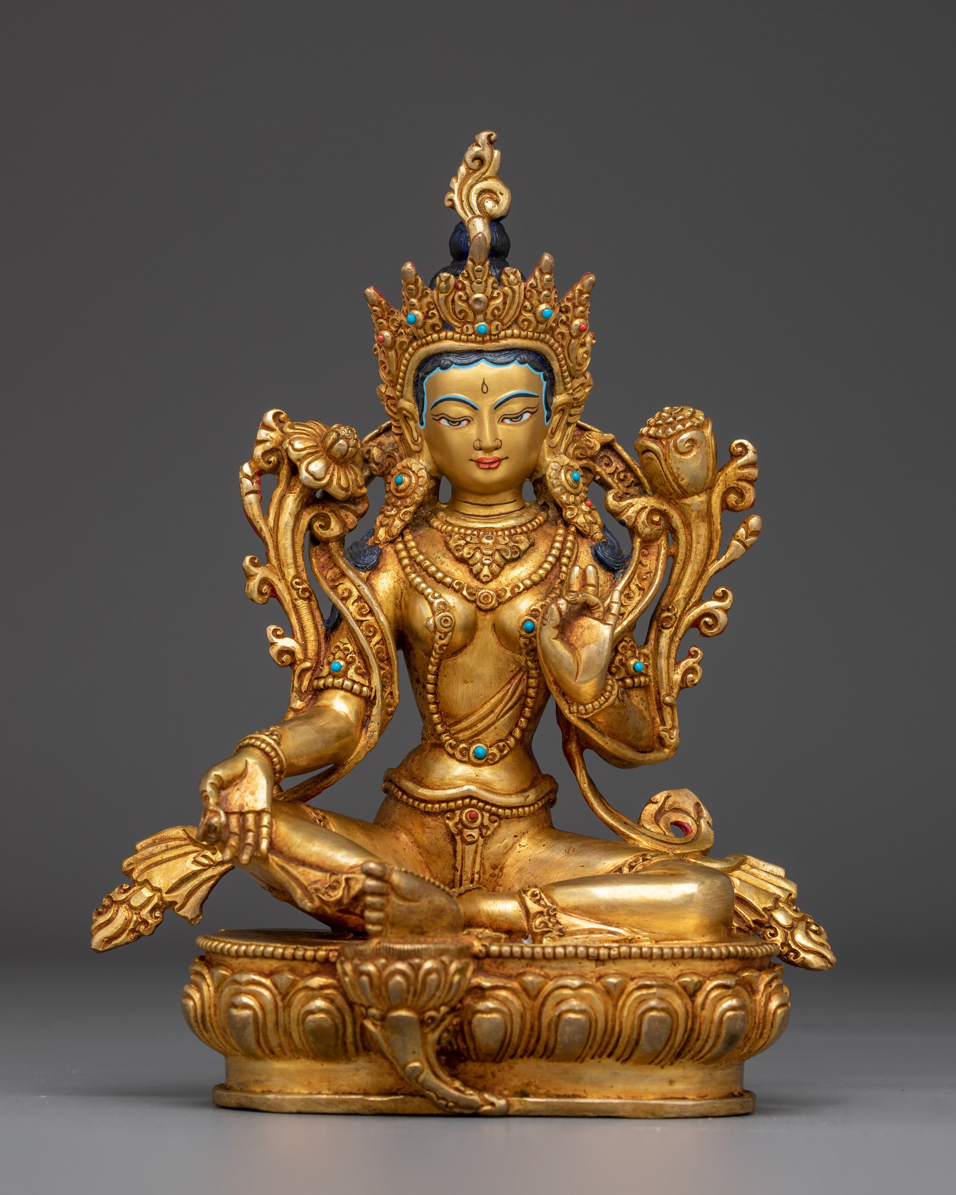 Green Tara Statue: Revered Buddhist Goddess