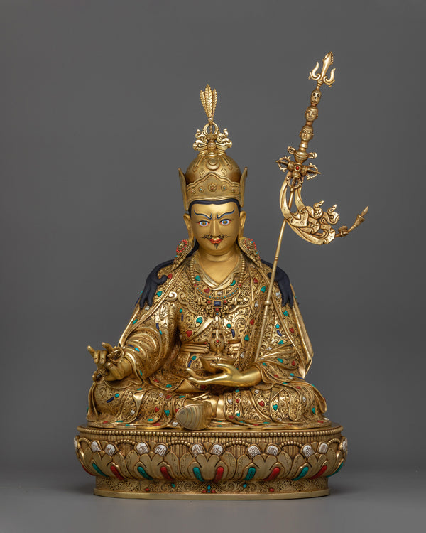 Guru Rinpoche With Beautiful Handcarved Gemstones