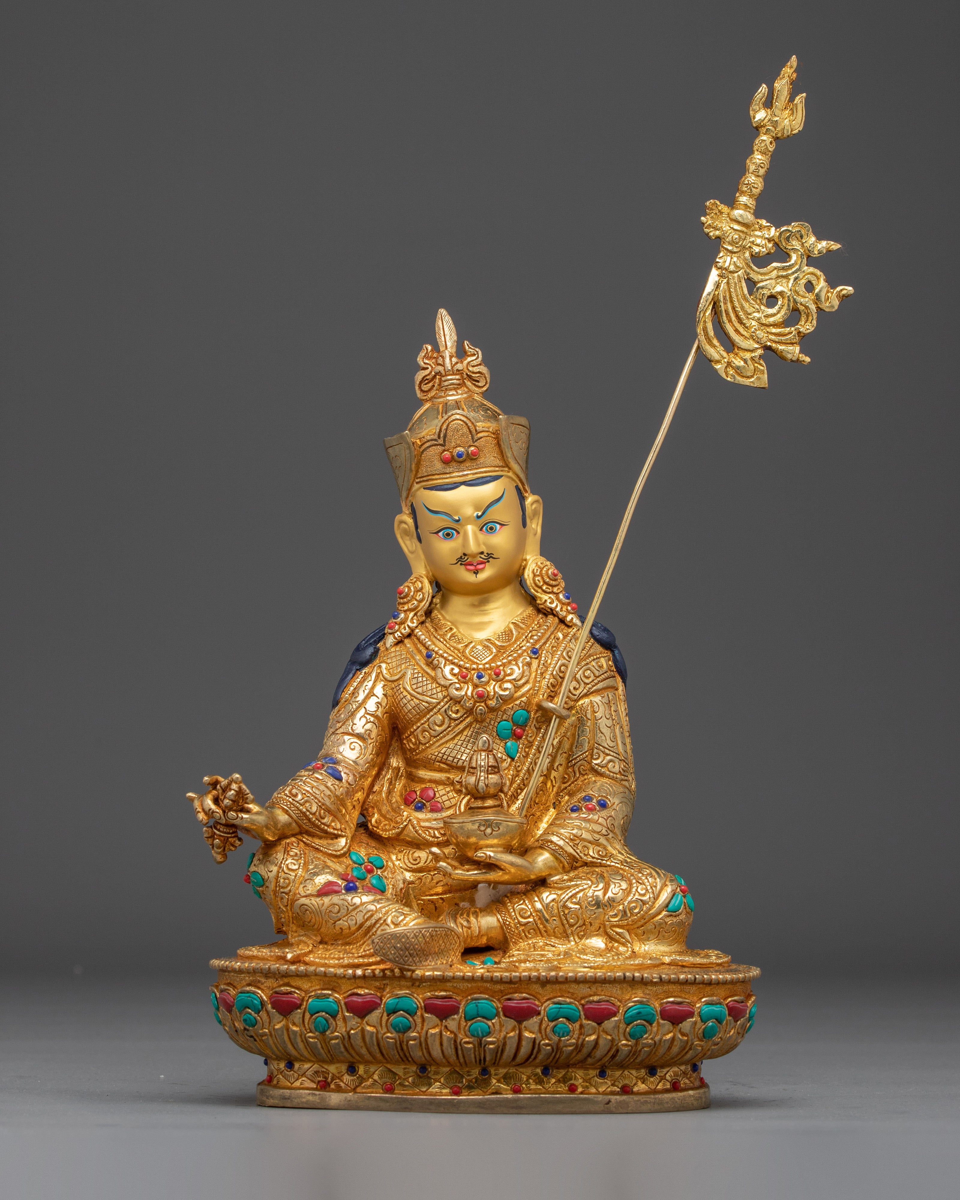 Guru Rinpoche Gold Gilded Buddha Statue