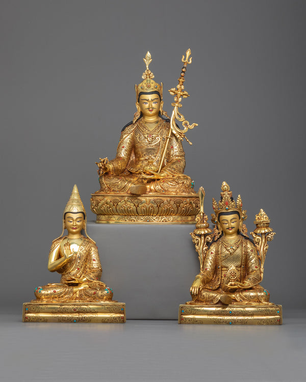 guru-rinpoche-with-trisong-detsen-santaraksita-sculpture-set