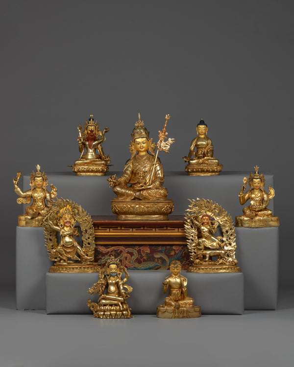 8-manifestations-of-guru-rinpoche-statue-set