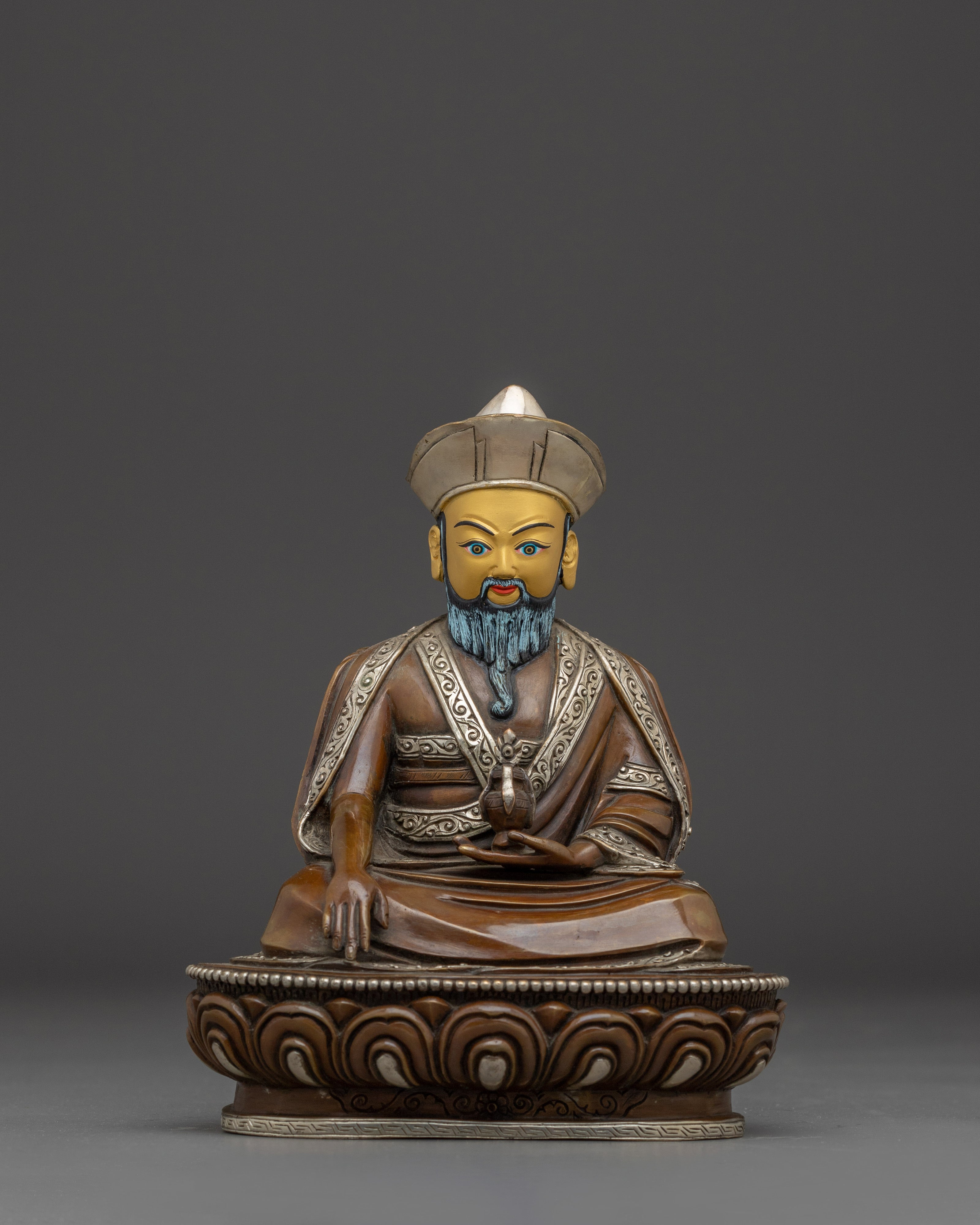 Oxidized Copper Guru Shapdum Statue