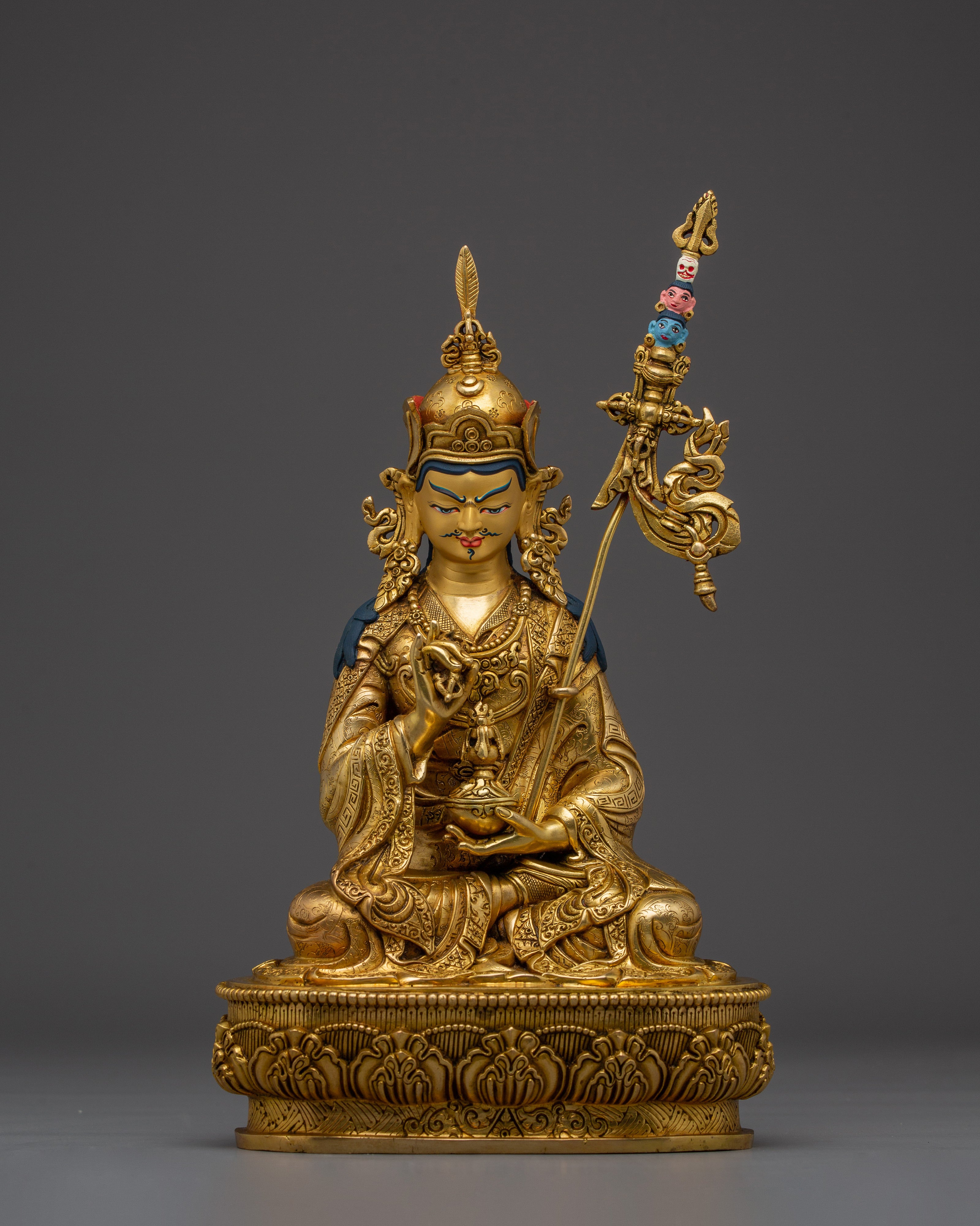 Gold Gilded Guru Tsokye Dorje Copper Statue
