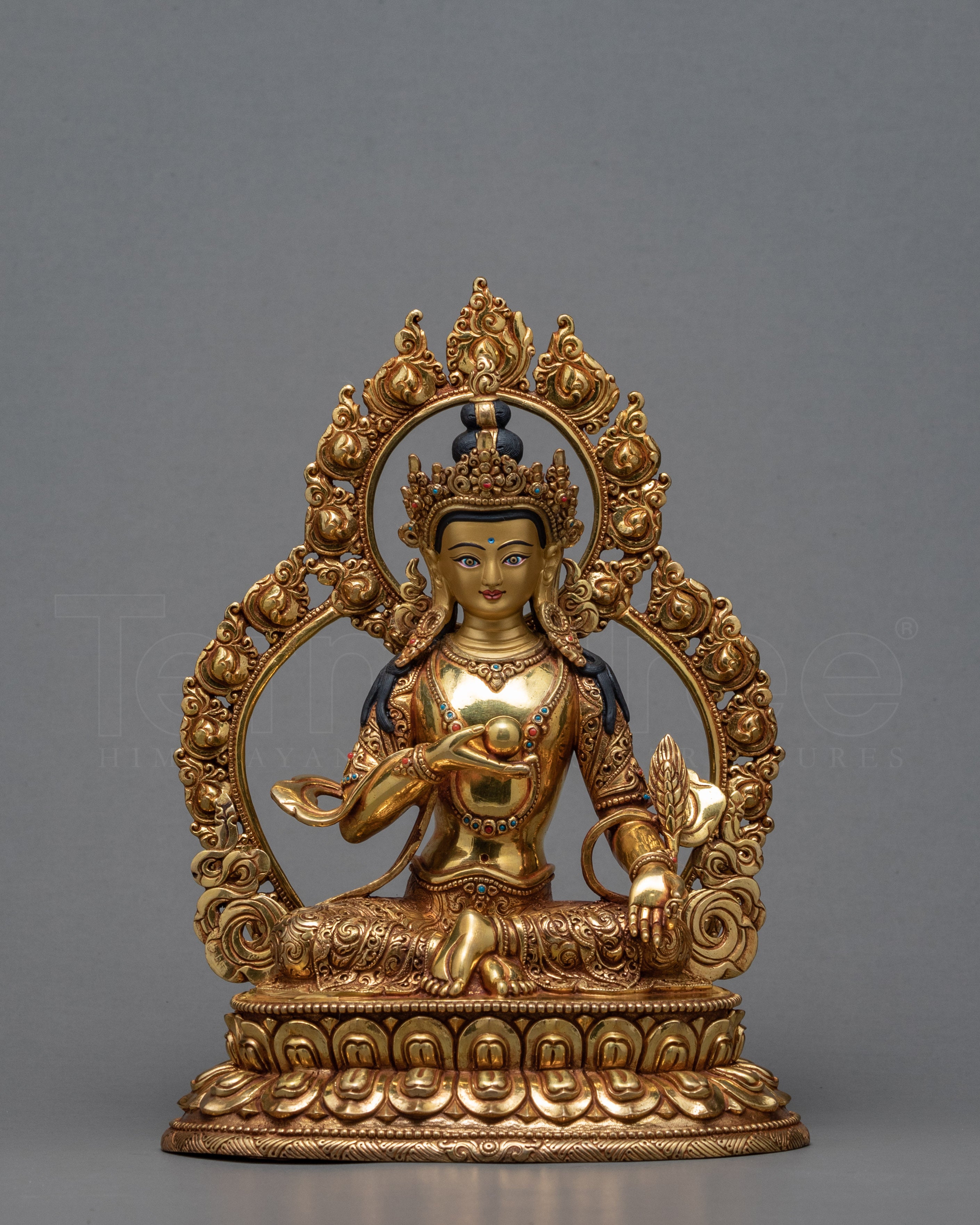 Ksitigarbha Statue | Himalayan Buddhist Diety | 24k Gold Glided Bodhisattva