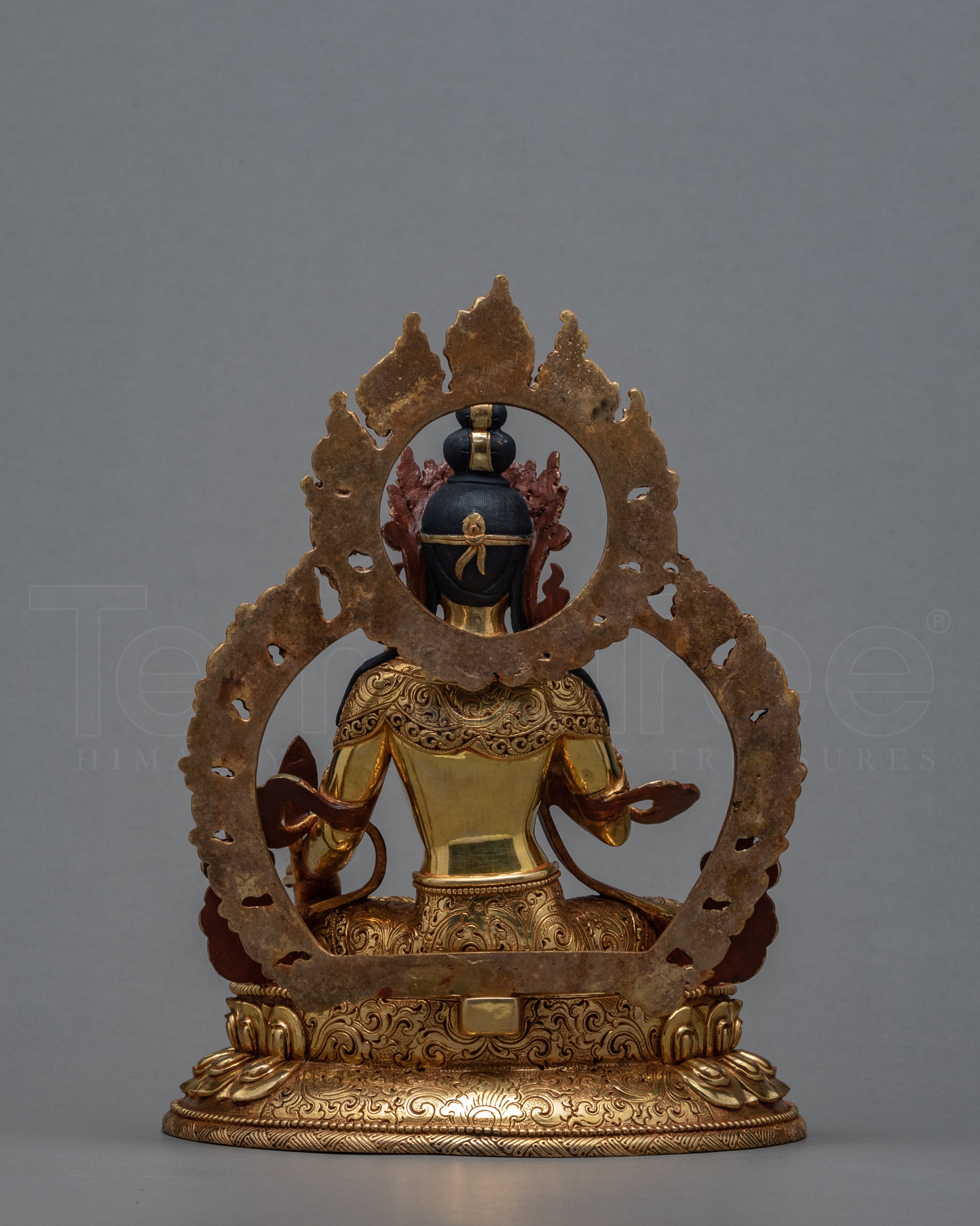Ksitigarbha Statue | Himalayan Buddhist Diety | 24k Gold Glided Bodhisattva