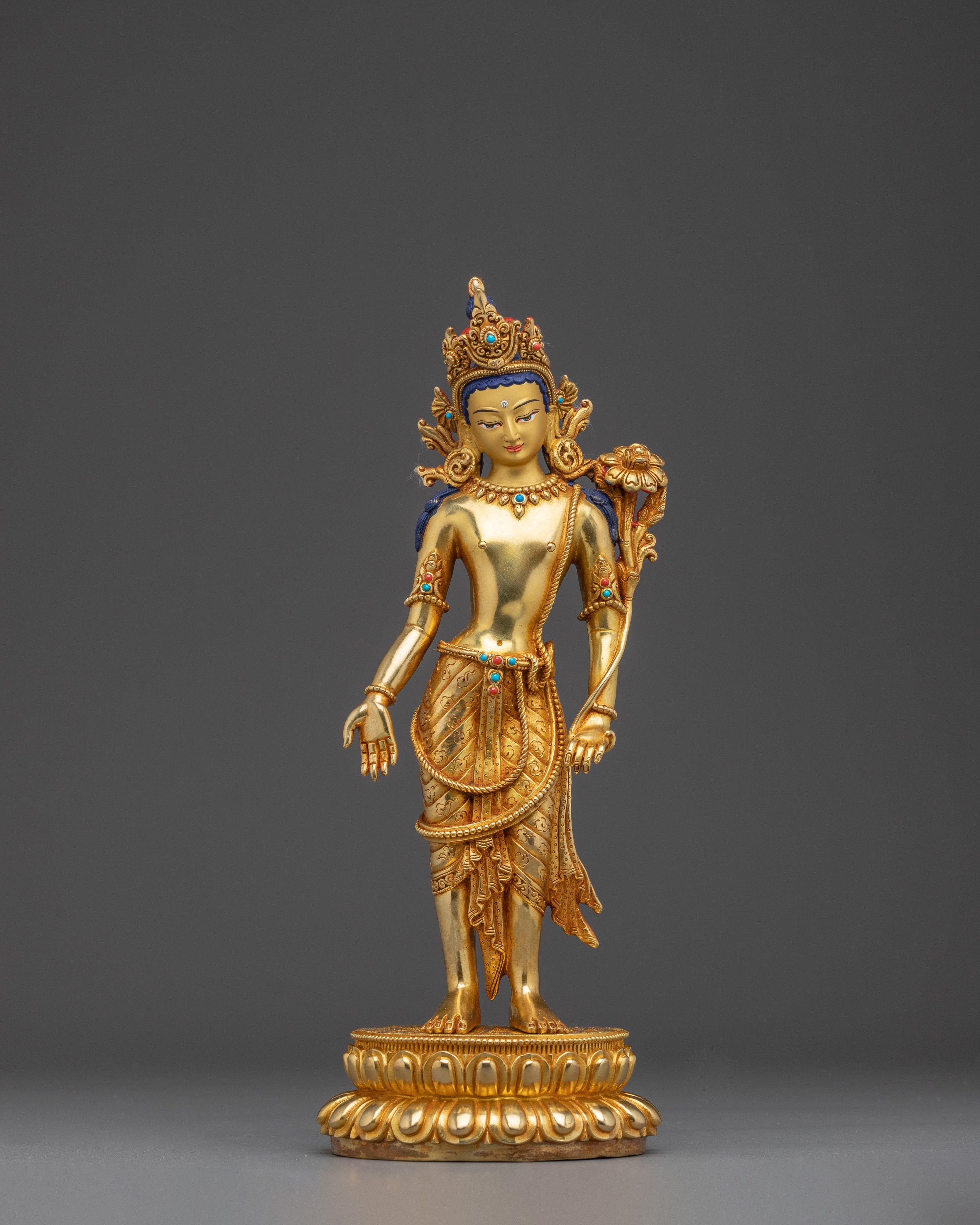Golden Lokeshwor Copper Statue