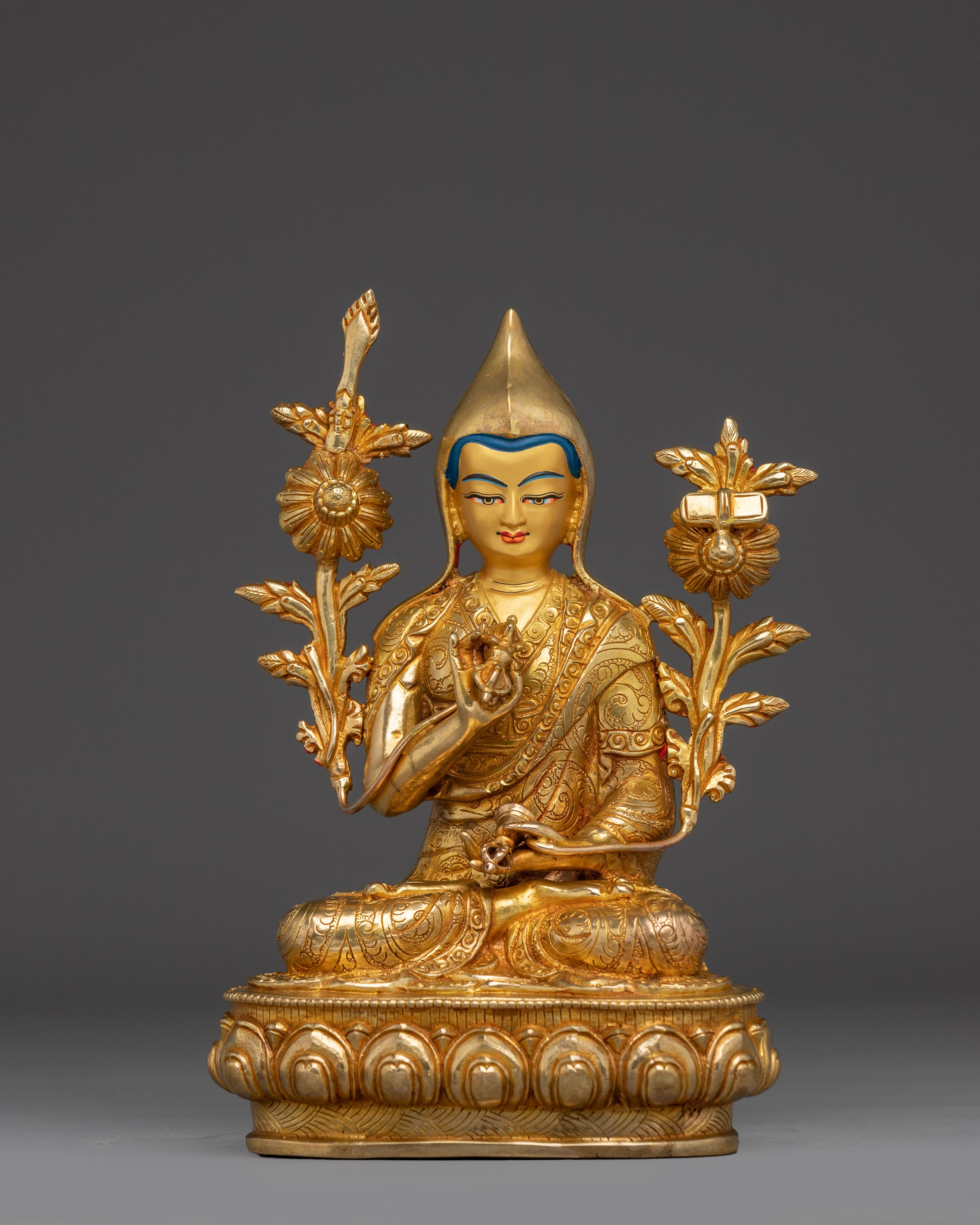 Longchenpa Statue in 24K Gold-Gilded