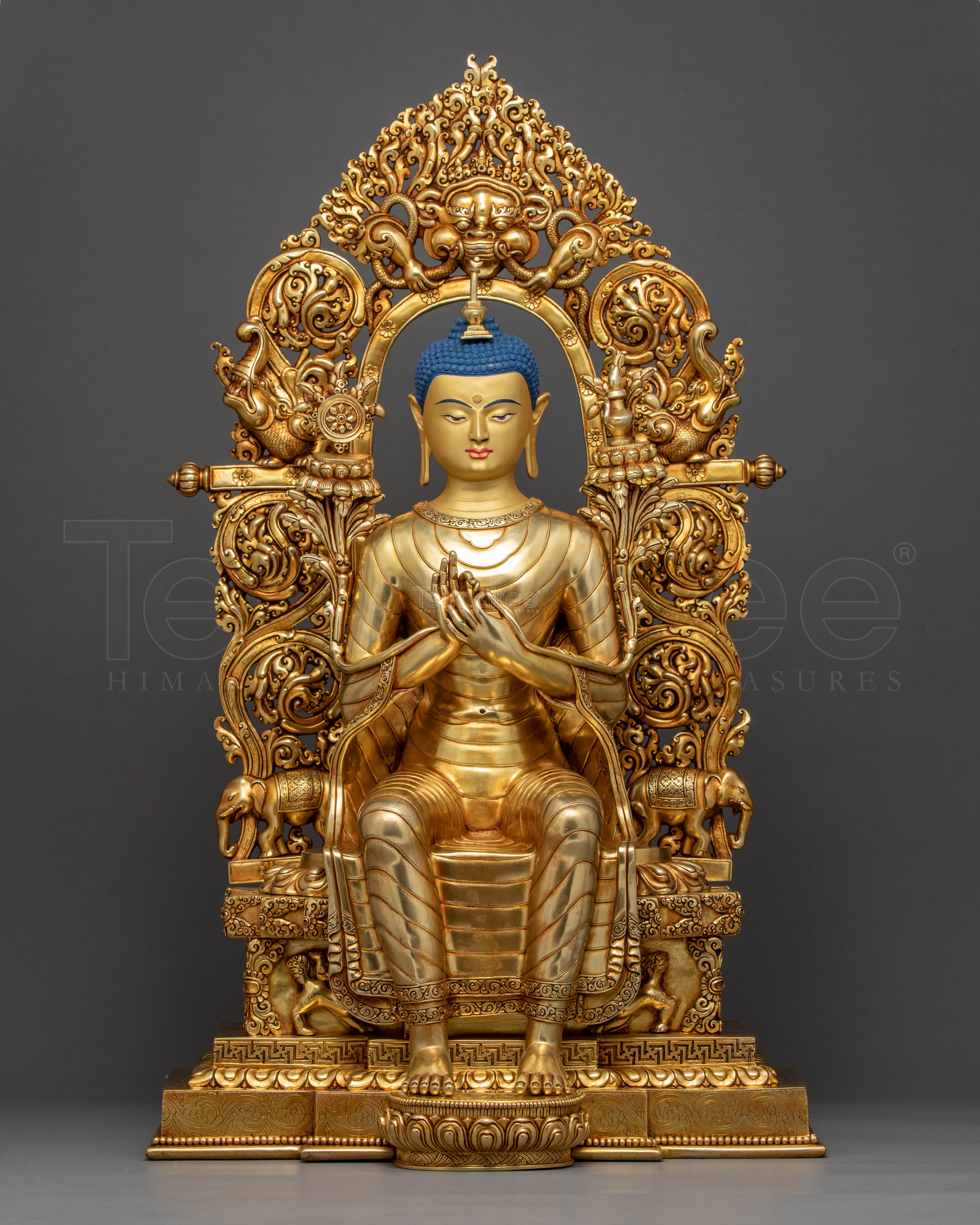 Indoor Maitreya Buddha Statue | Traditional Hand Carved Buddhist Art
