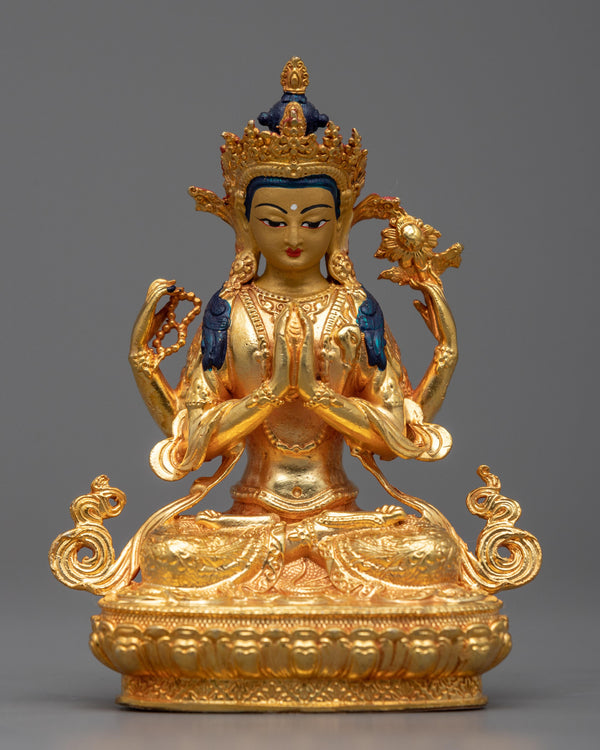 Electroplated Chenrezig Statue