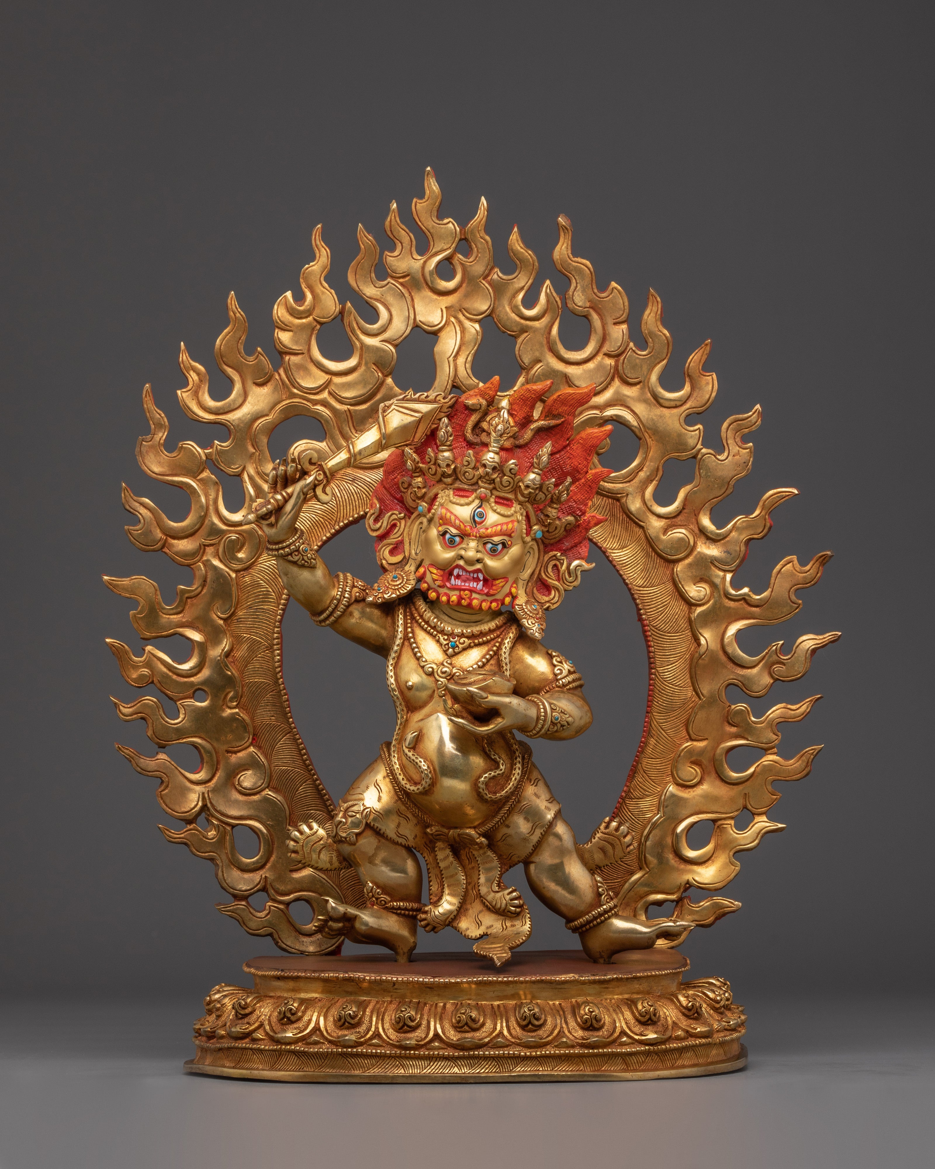 Gold Gilded Mahakala Statue 