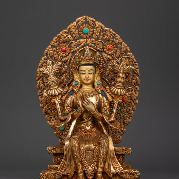 洋書 LORD MAITREYA by Amsumata (Signed) MaitreyaBuddhaStatue_0073efff-