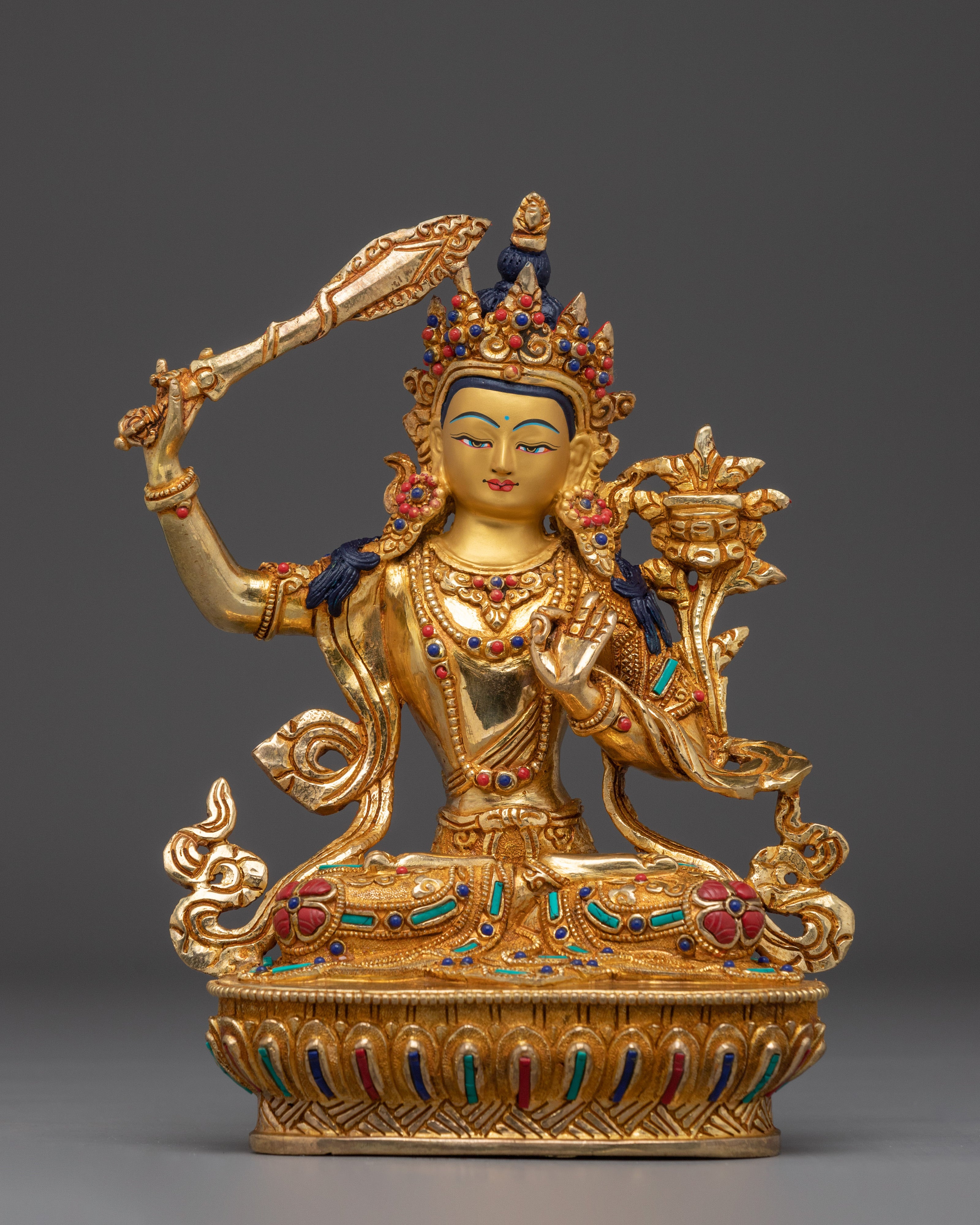 Enlightened Bodhisattva Manjushri Statue 
