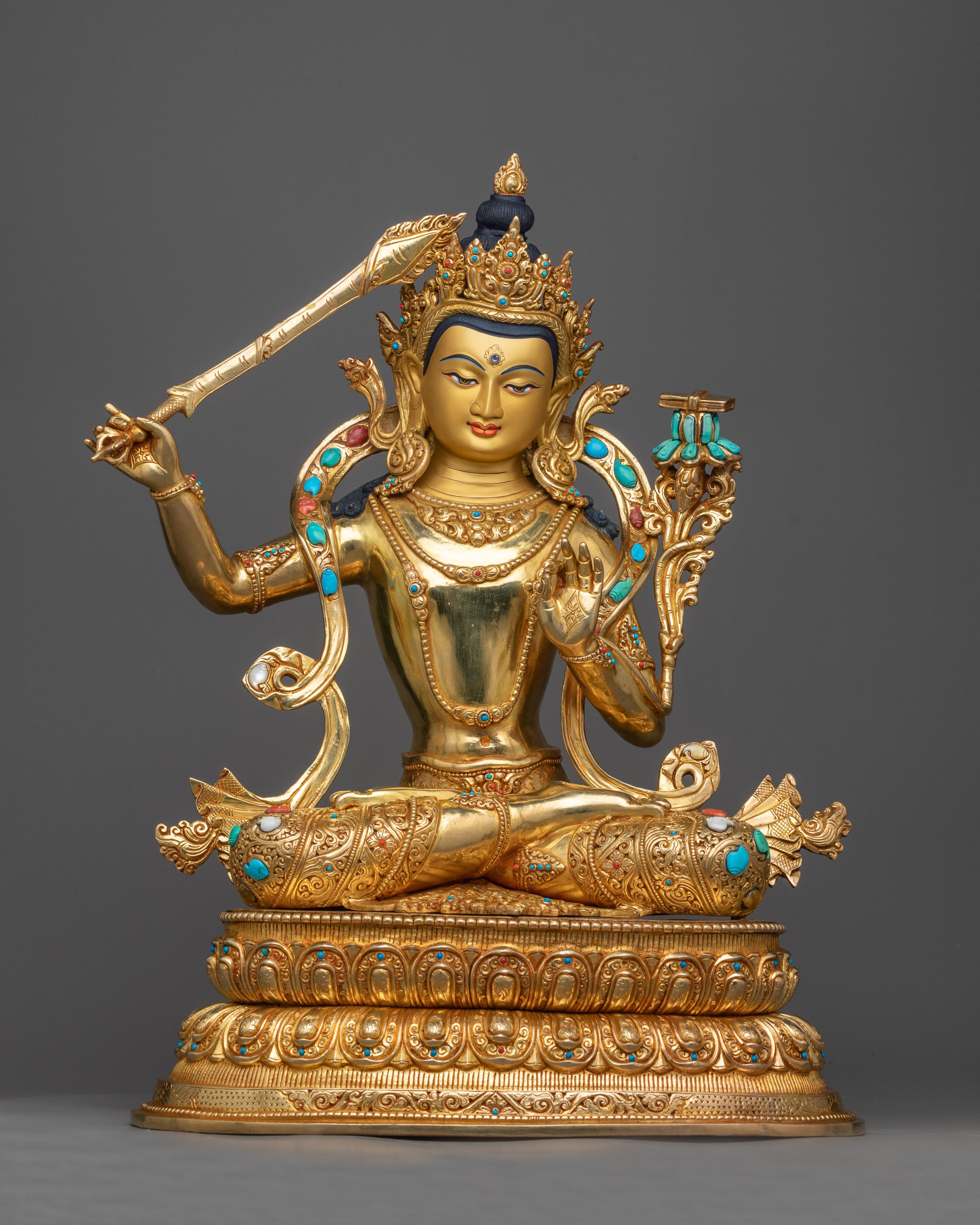 copper manjushri-sculpture
