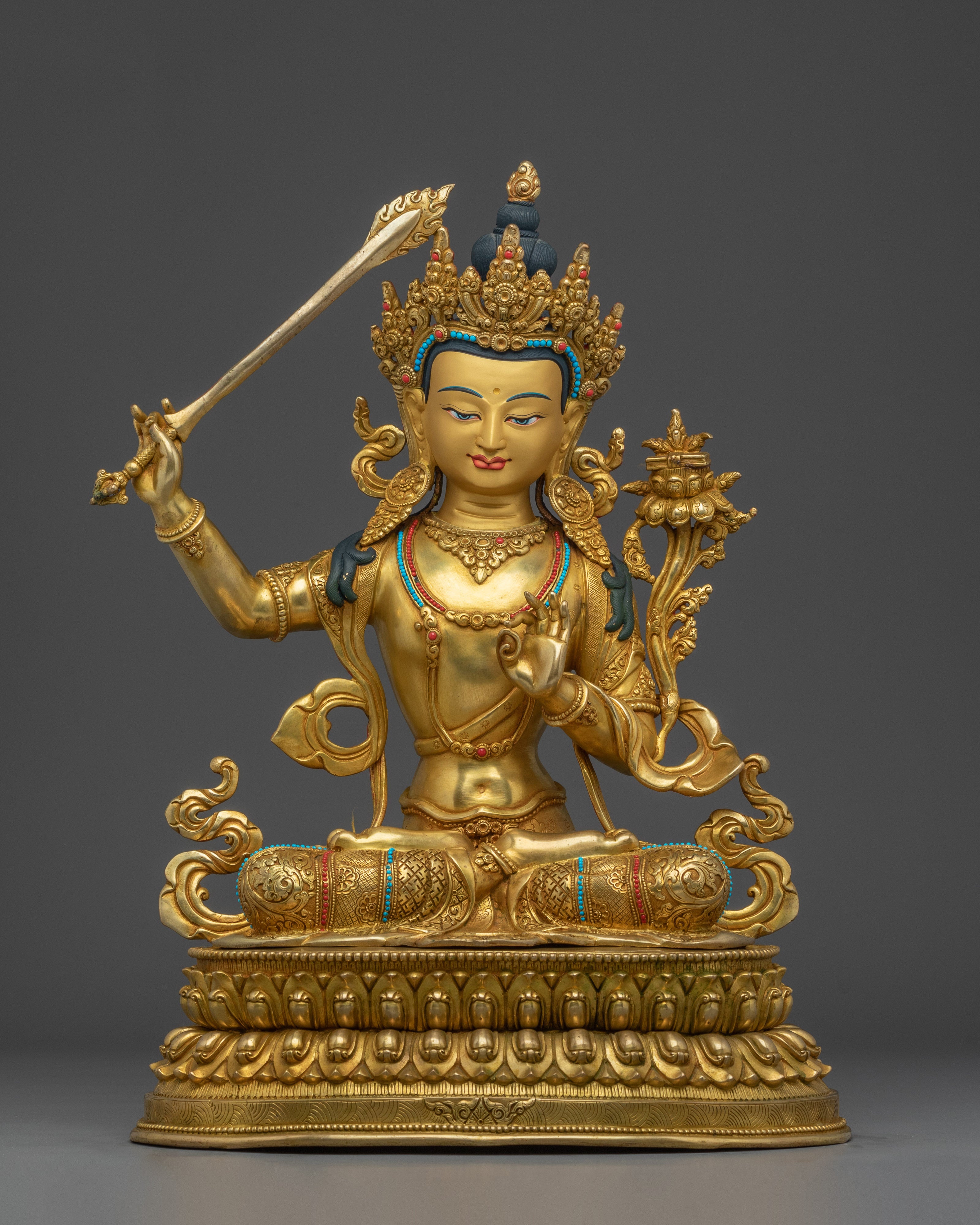Bodhisattva Manjushri Golden Statue 