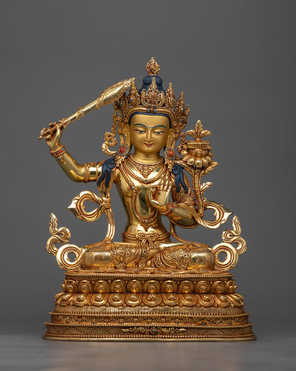manjushri-bodhisattva copper sculpture