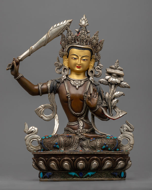 wisdom deity manjushri sculpture