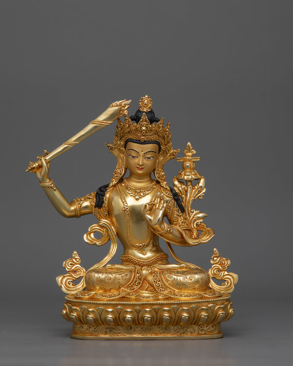 Gold Gilded Manjushri Godess