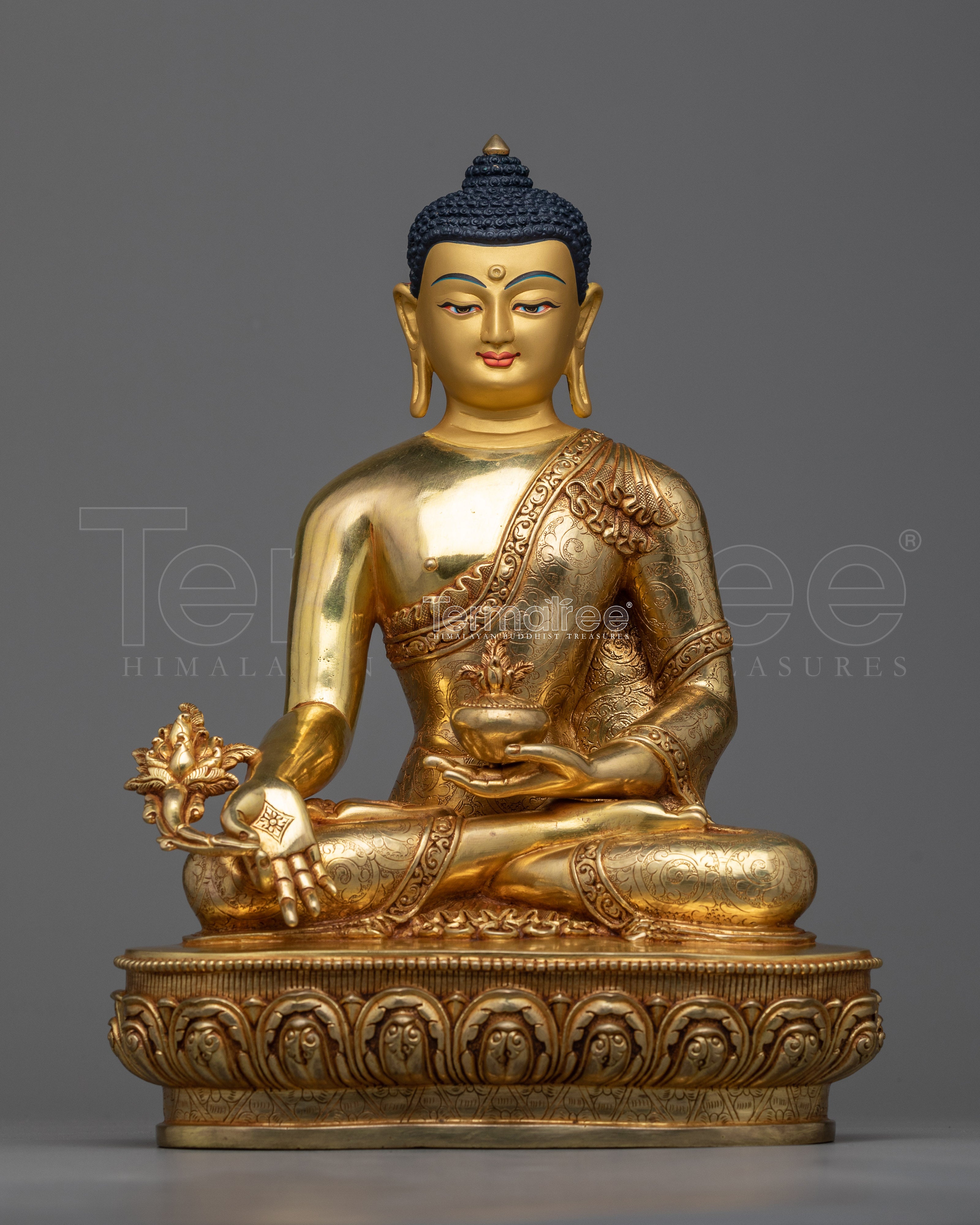 Healing Buddha Statue | Gold Plated Medicine Buddha Figurine