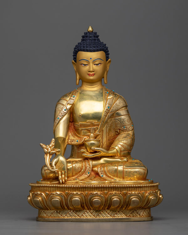 medicine-buddha-gilt sculpture