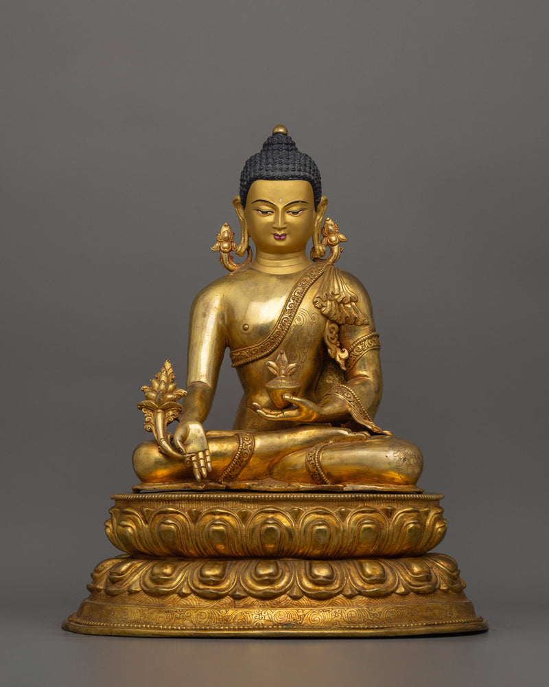 24K Gold Gilded Healer Medicine Buddha 